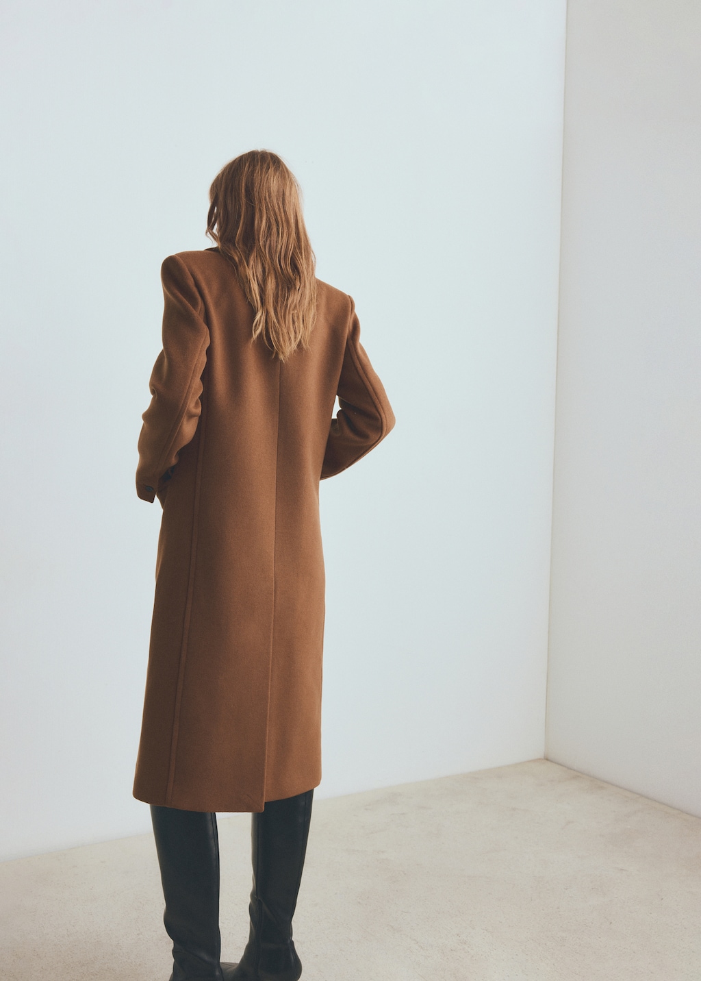 Mango Double-breasted wool coat