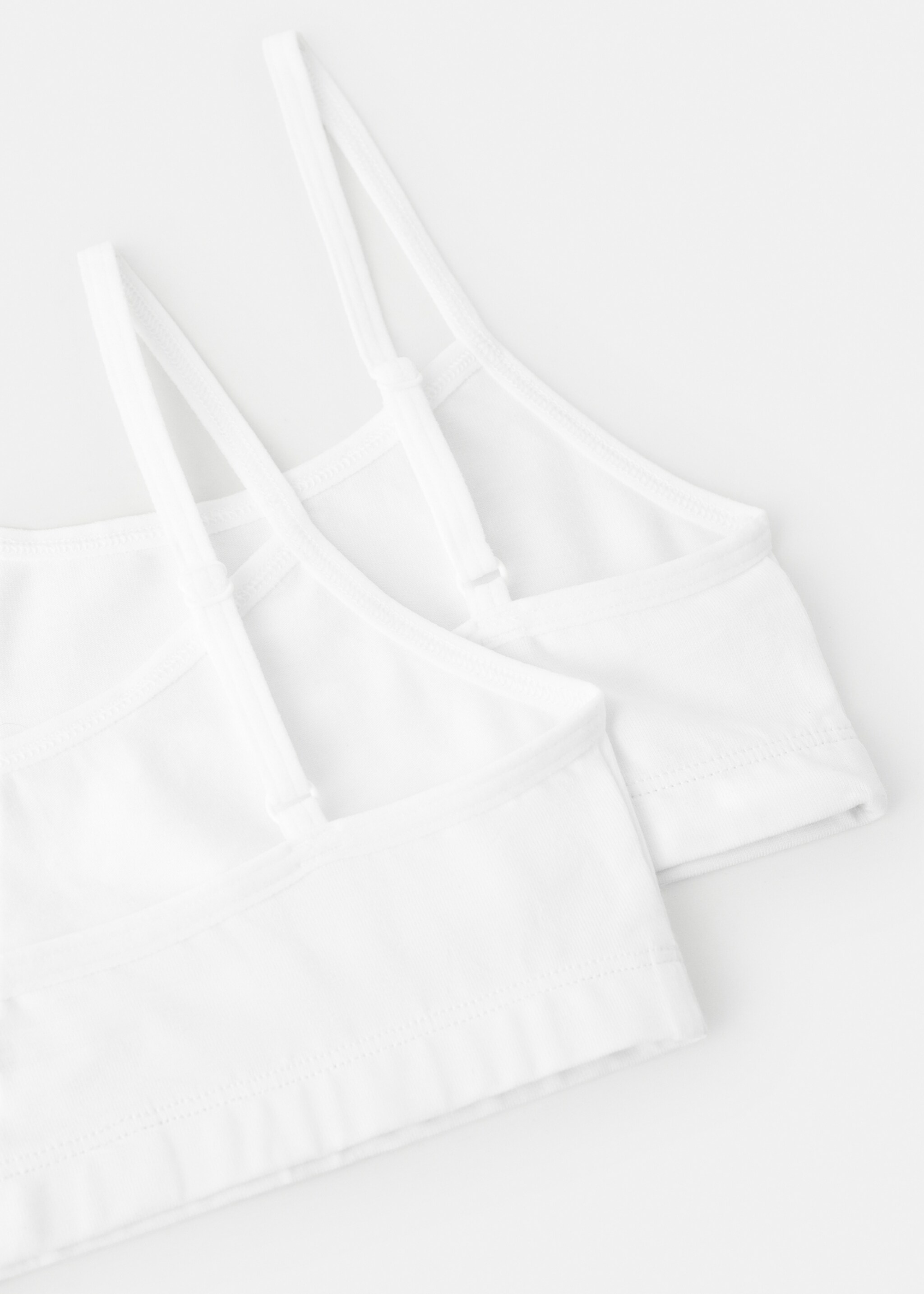 Cotton bandeau bra - Details of the article 0, Off White. Ref: 27091232-00.