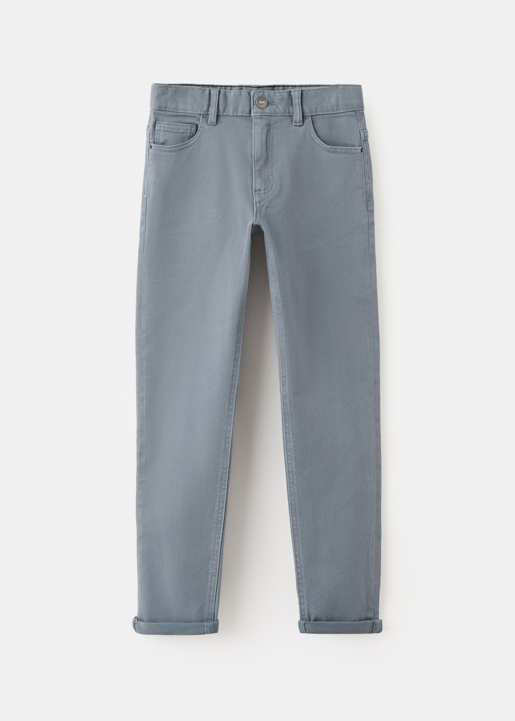 Straight trousers with turn-up hem - Article without model, China Blue. Ref: 27091233-00.