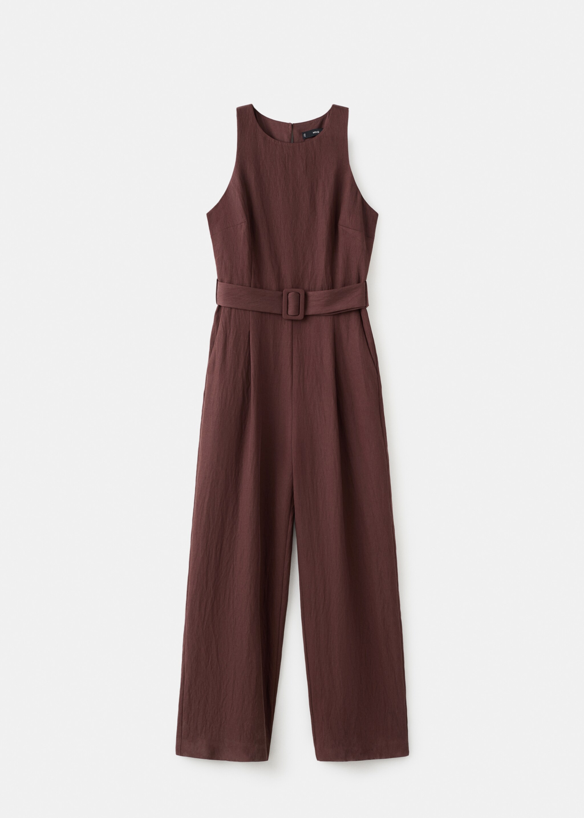 Lyocell jumpsuit with belt - Article without model, Brown. Ref: 27091234-00.