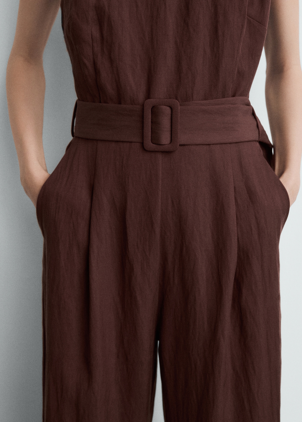 Lyocell jumpsuit with belt