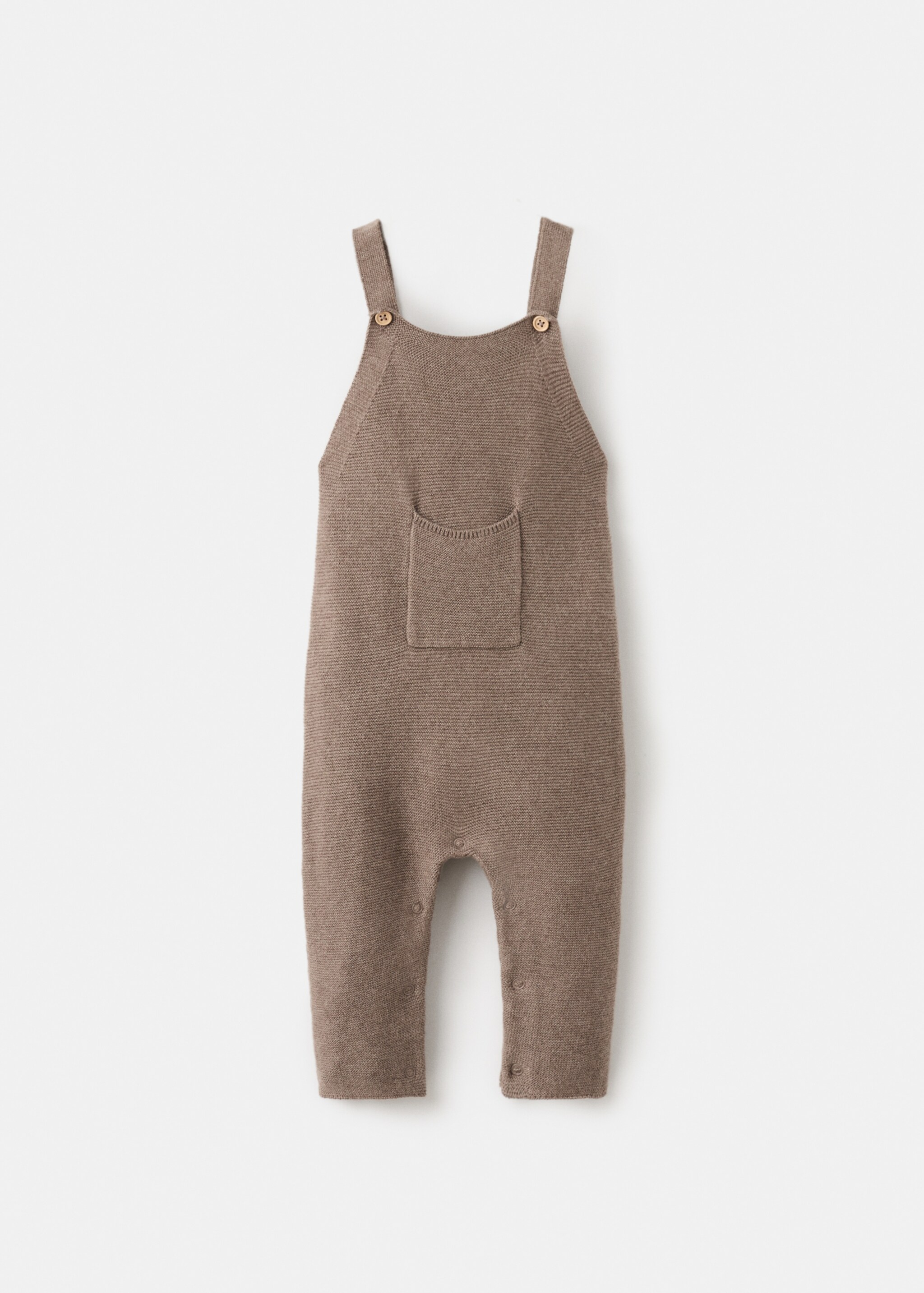 Long knitted dungarees - Article without model, Medium Brown. Ref: 27091235-00.