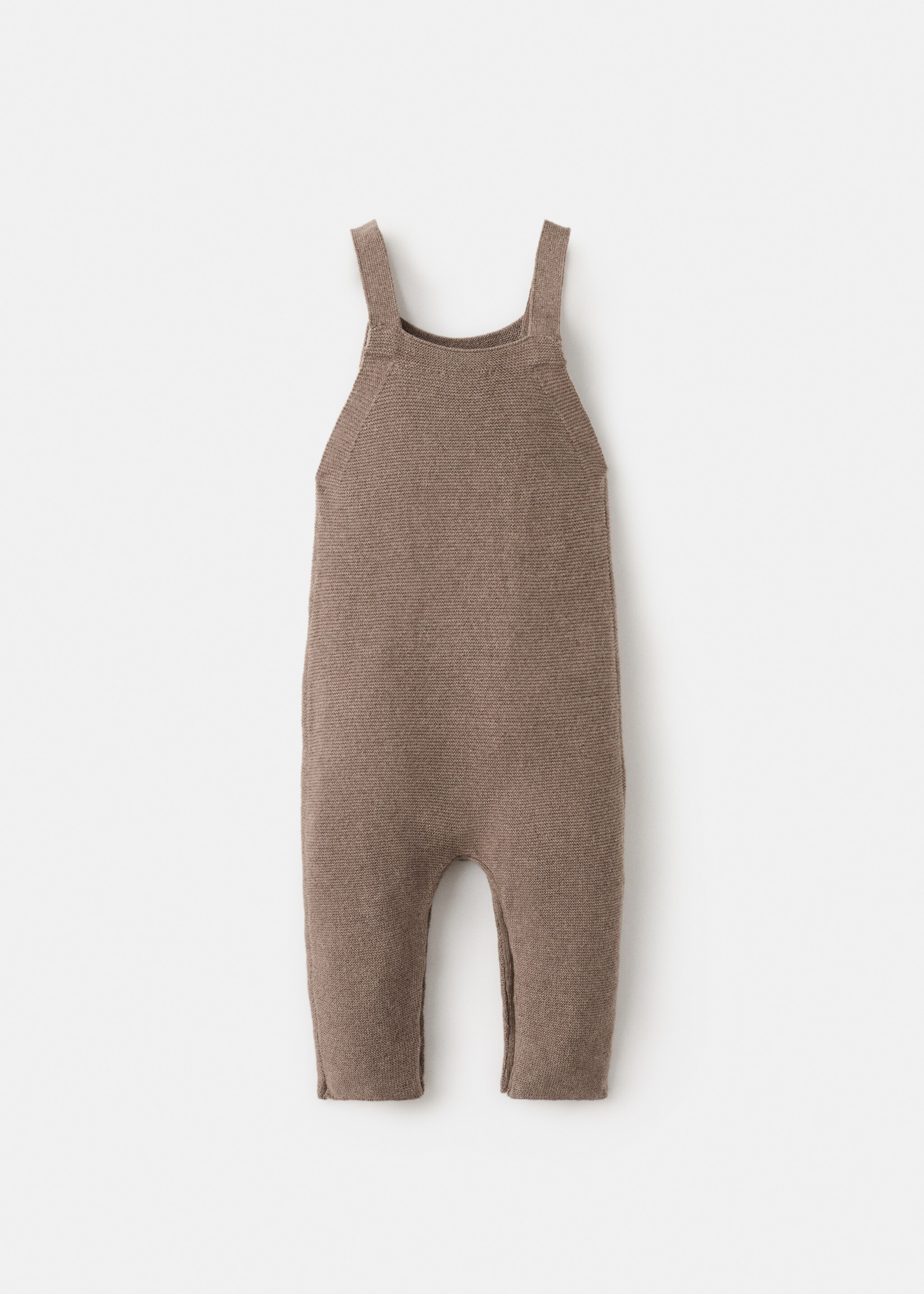 Long knitted dungarees - Reverse of the article, Medium Brown. Ref: 27091235-00.