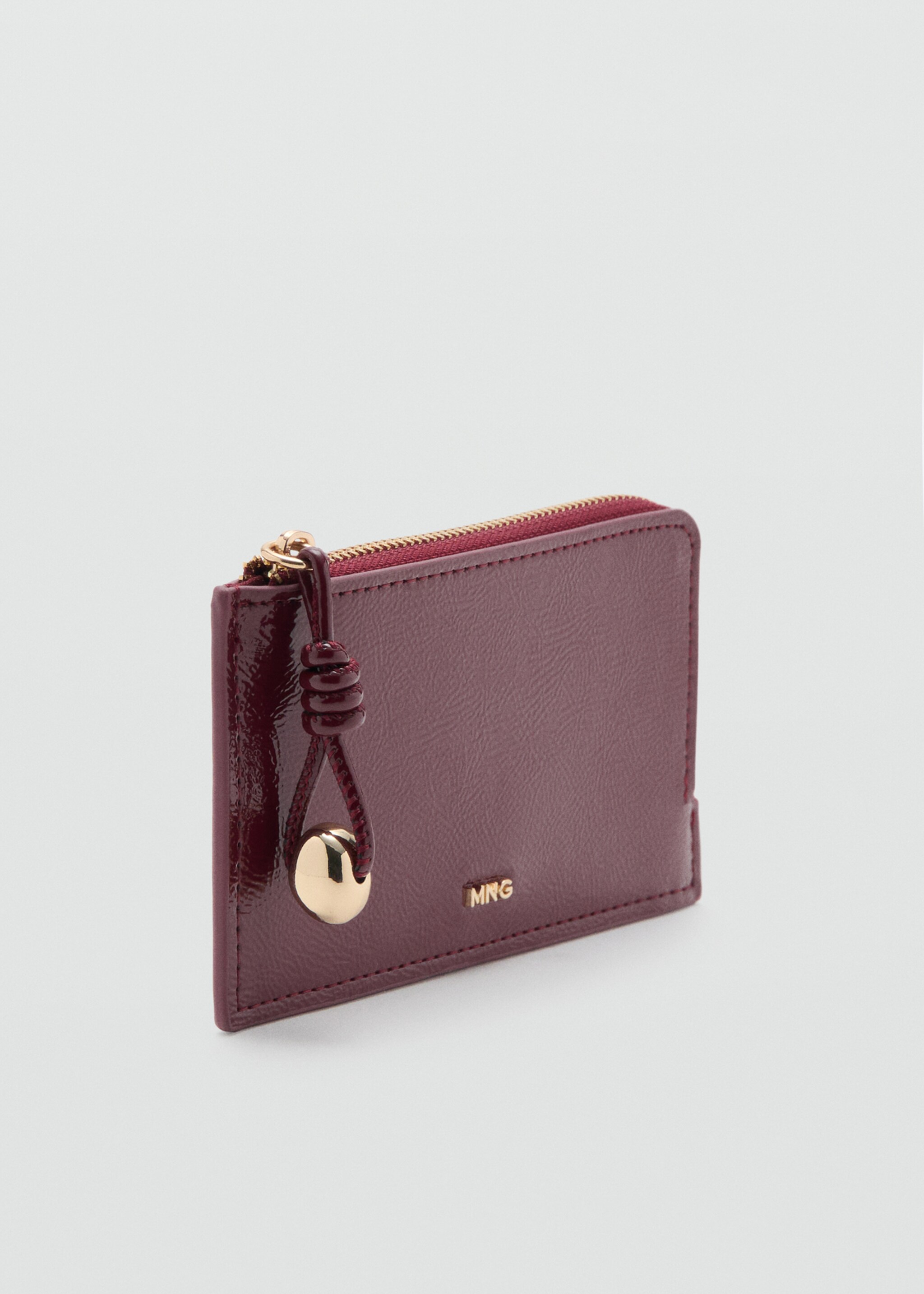 Mini beaded cardholder - Medium plane, Burgundy. Ref: 27091236-00.