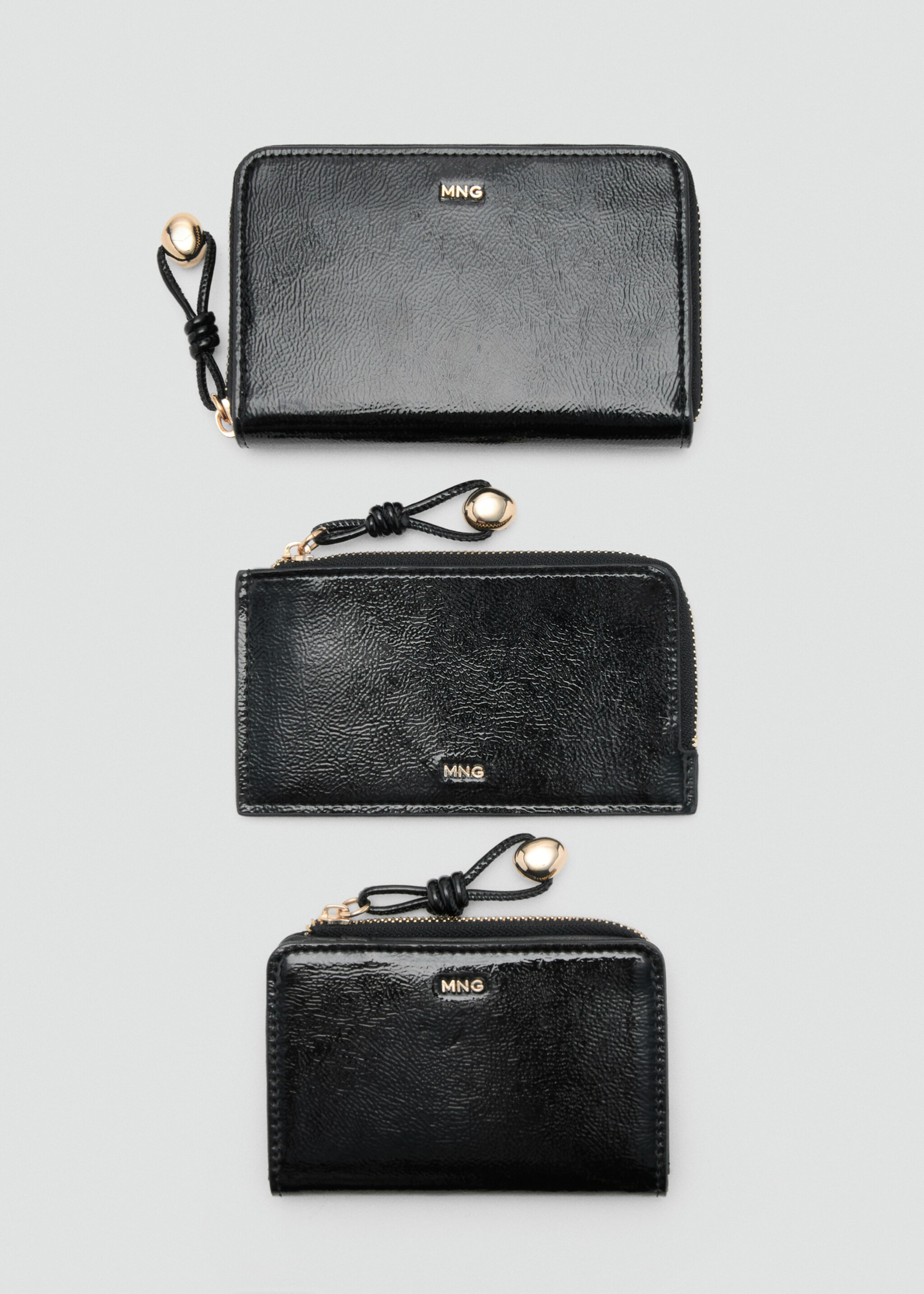 Mini beaded cardholder - Details of the article 2, Black. Ref: 27091236-00.