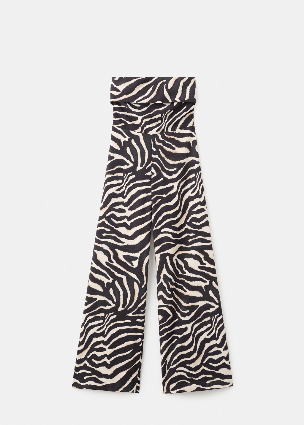 Printed strapless jumpsuit - image 2