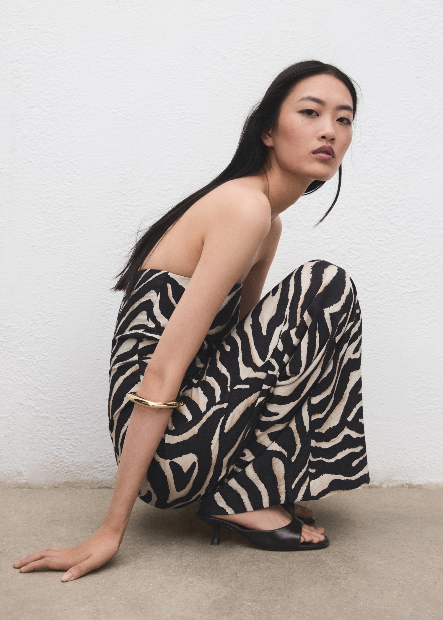 Printed Strapless Jumpsuit