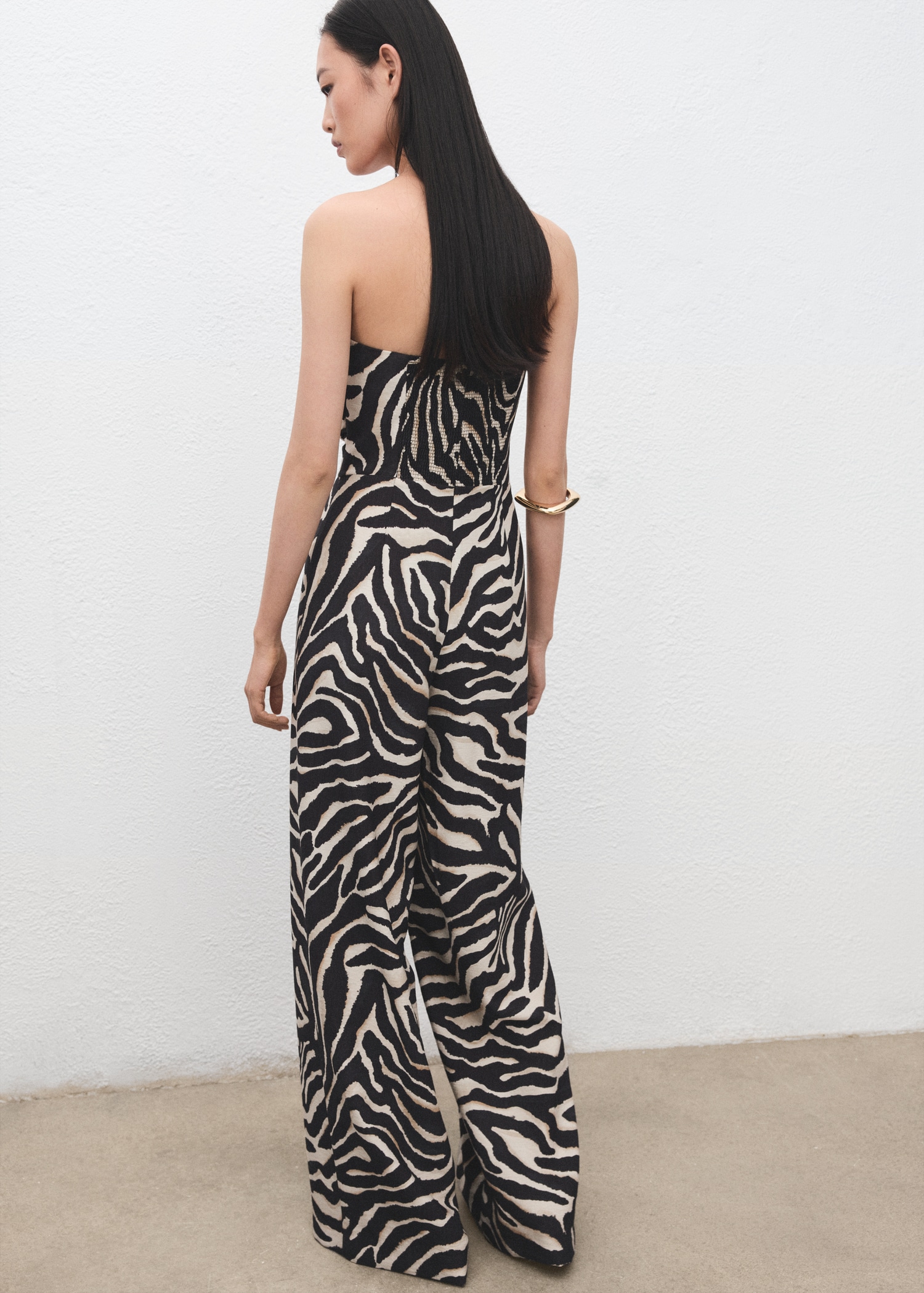 Printed Strapless Jumpsuit