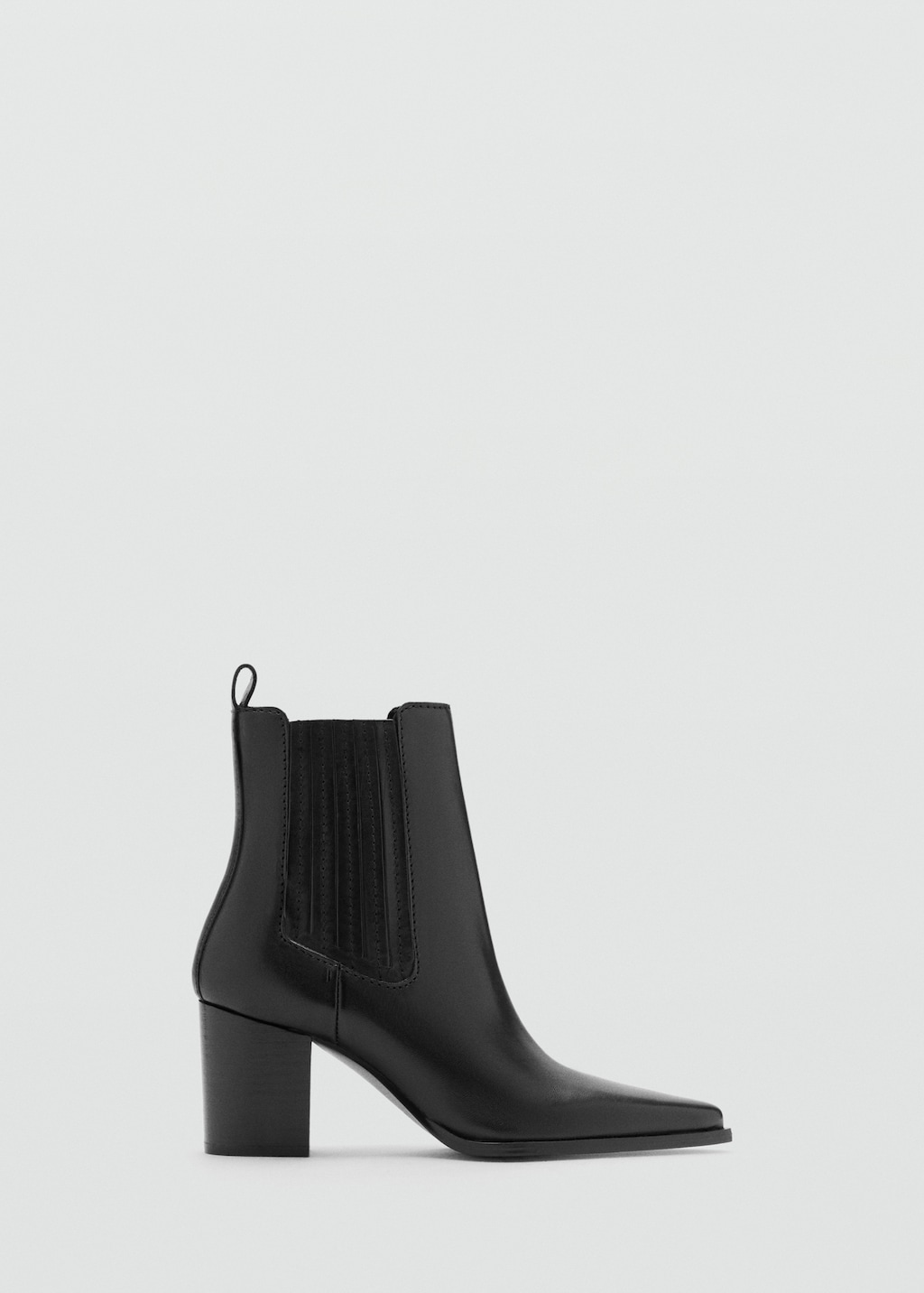 Mango Leather pointed ankle boots
