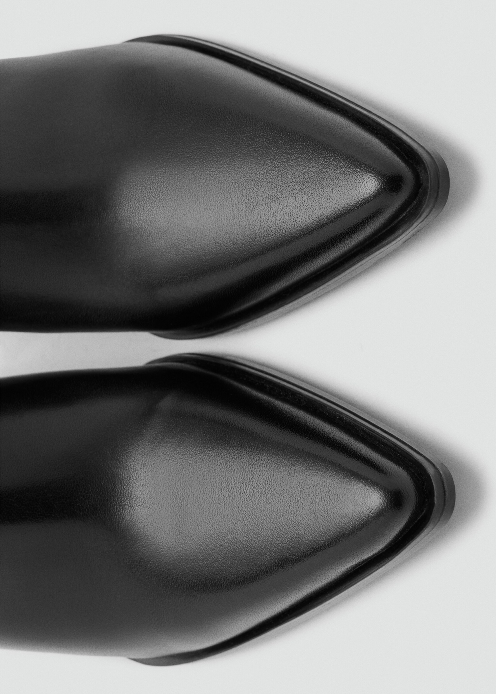 Leather pointed ankle boots - Details of the article 2, Black. Ref: 27091238-00.