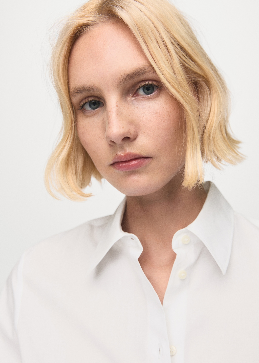 Cotton and lyocell blend straight shirt - image 4