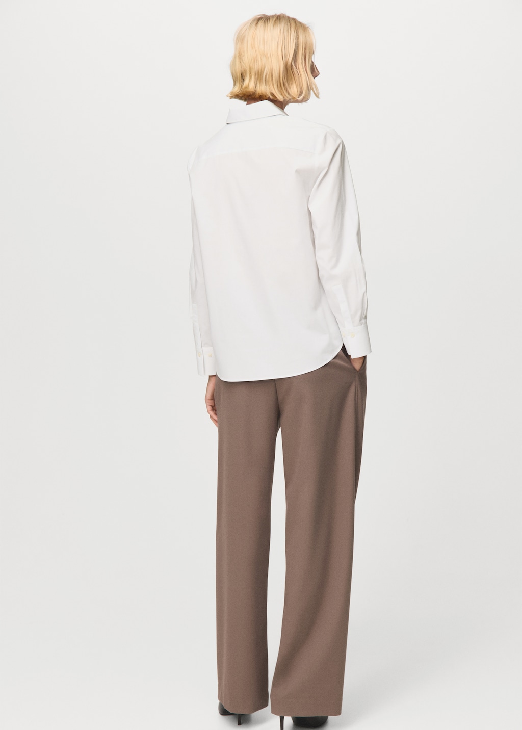 Cotton and lyocell blend straight shirt - image 3