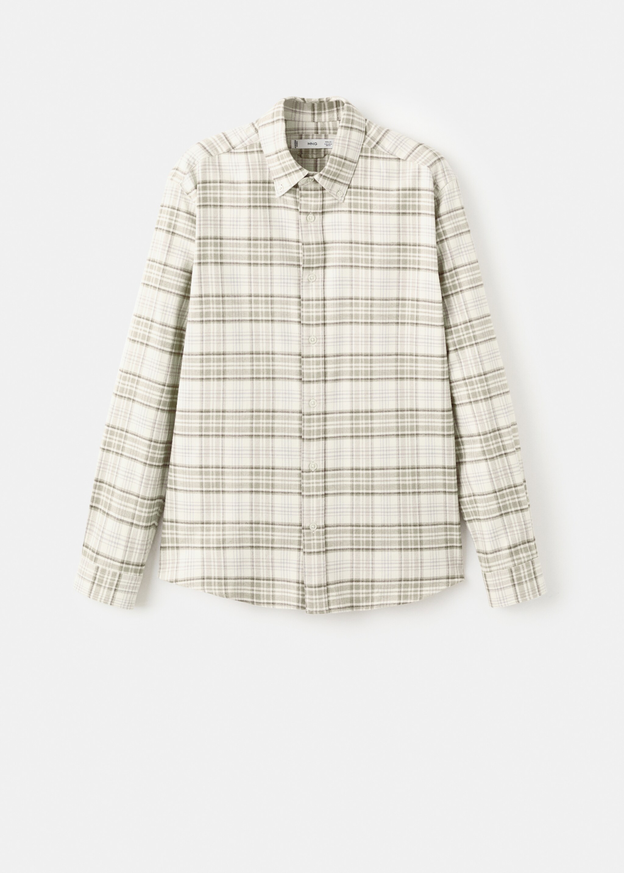 Regular Fit Plaid Flannel Shirt - Article without model, Sand. Ref: 27091248-00.