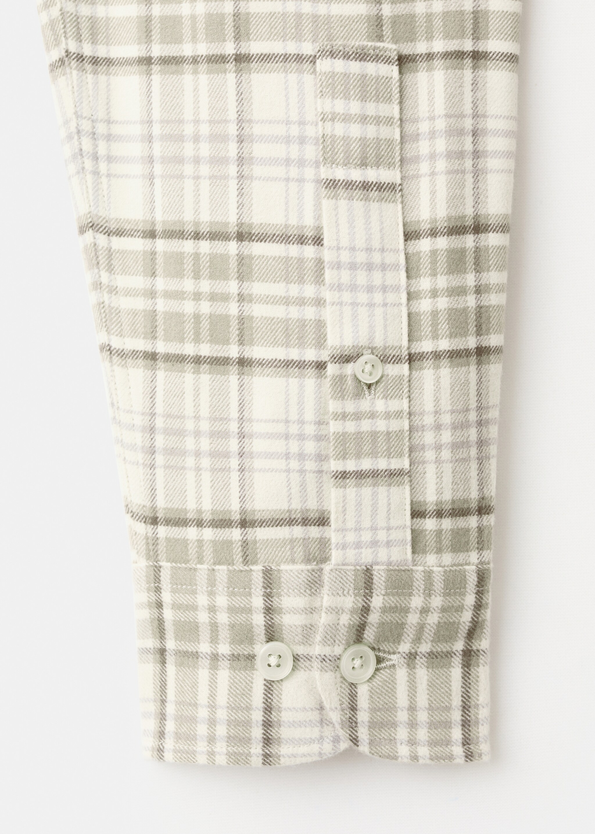 Regular Fit Plaid Flannel Shirt - Details of the article 0, Sand. Ref: 27091248-00.
