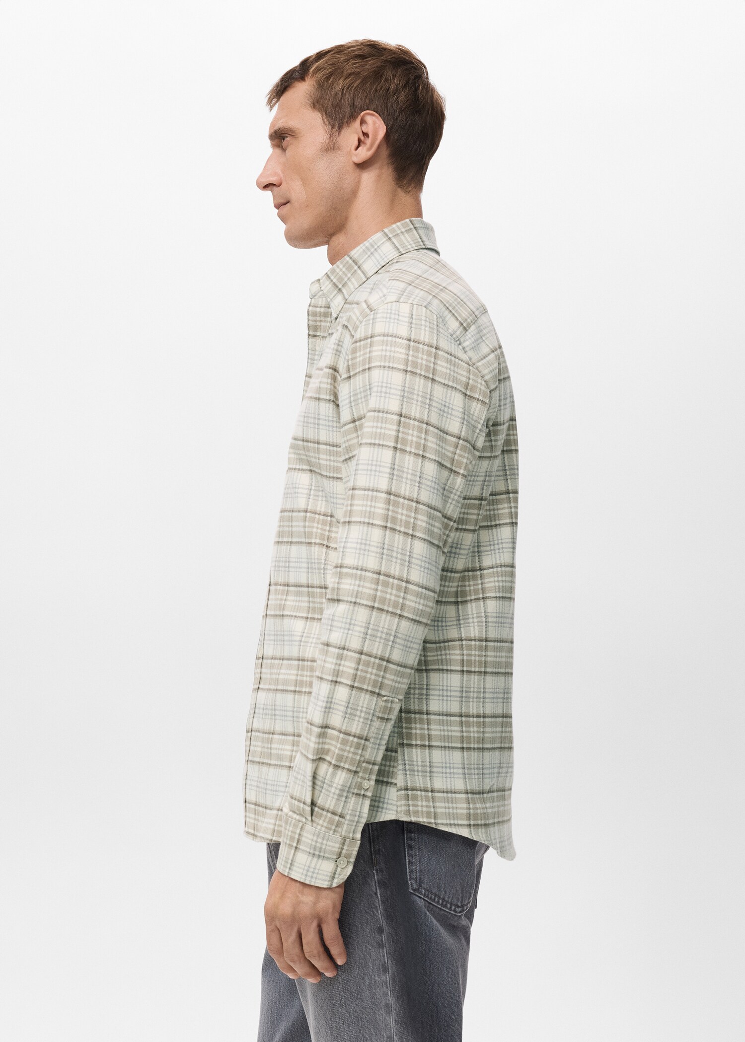 Regular Fit Plaid Flannel Shirt - Details of the article 2