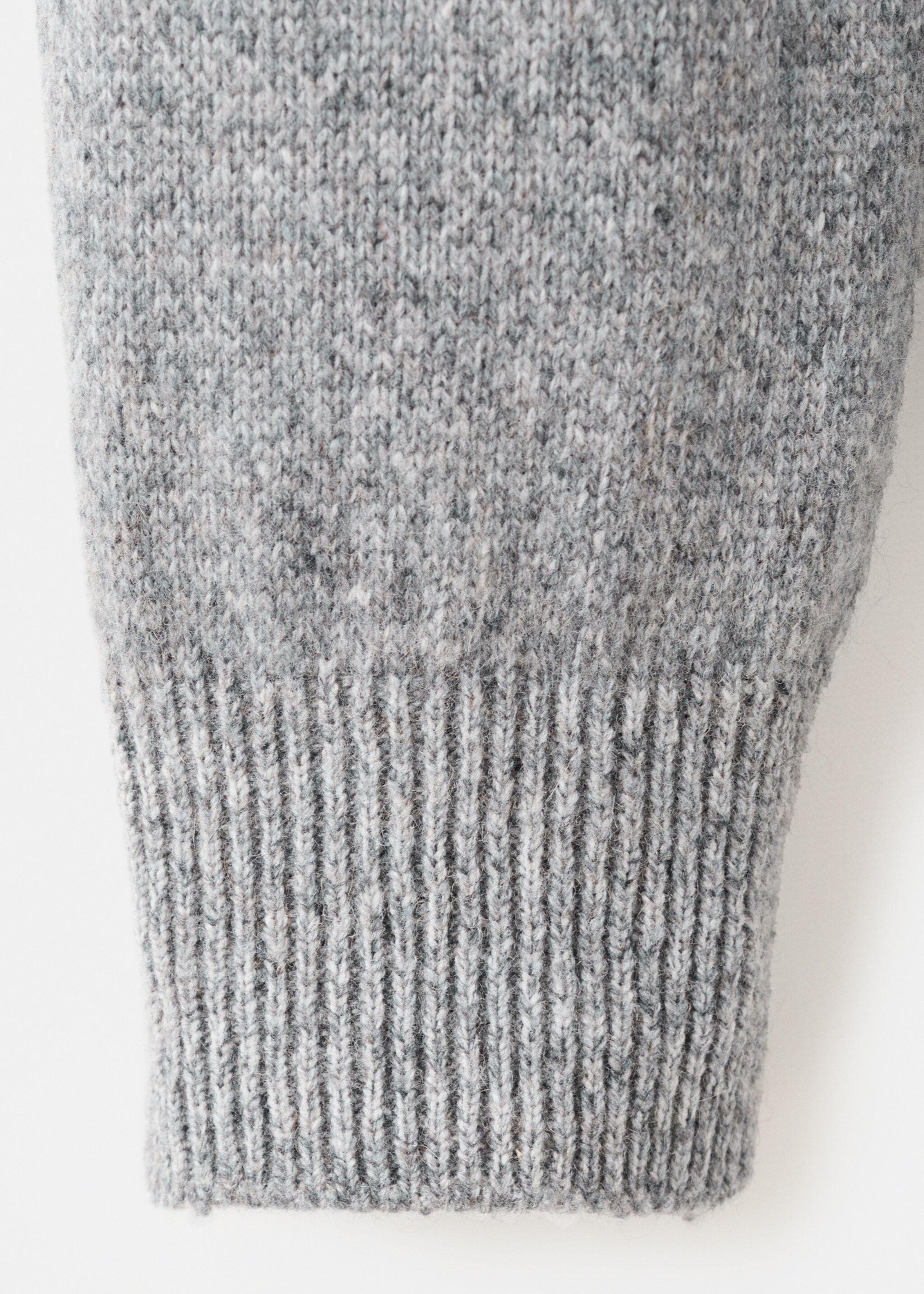 Knitted wool blend polo sweater - Details of the article 0, Grey. Ref: 27091249-00.