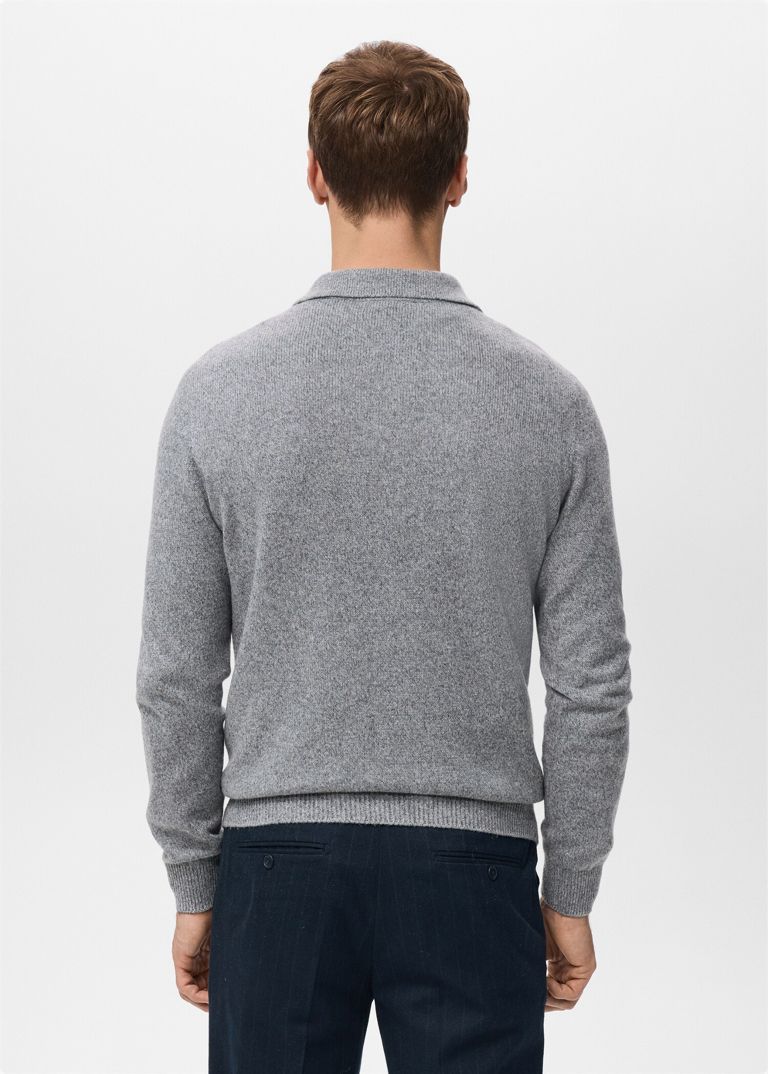 Knitted wool blend polo sweater - Reverse of the article