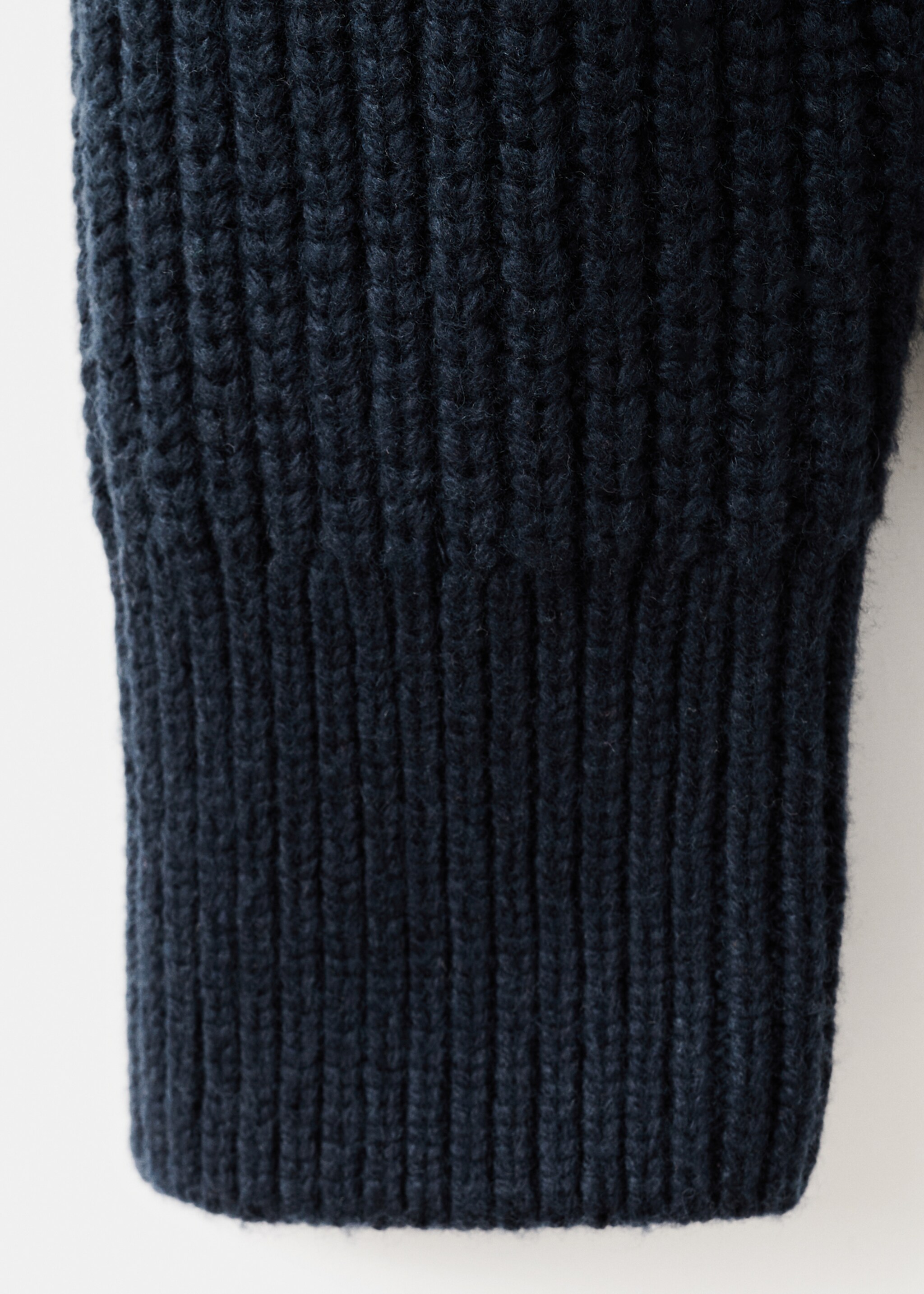 Structured wool-blend cardigan - Details of the article 0, Navy. Ref: 27091250-00.