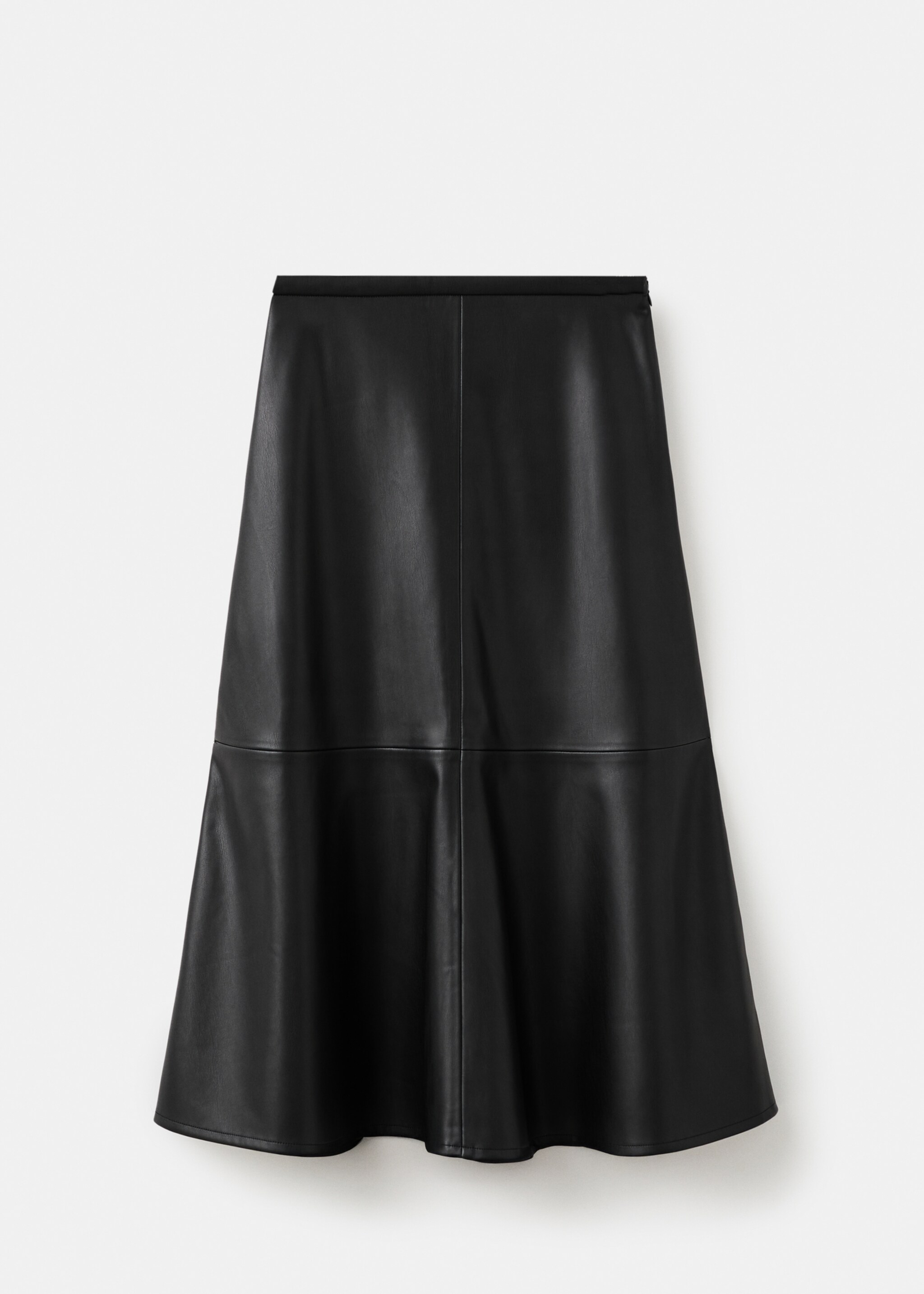 Faux-leather midi-skirt - Article without model, Black. Ref: 27091253-00.