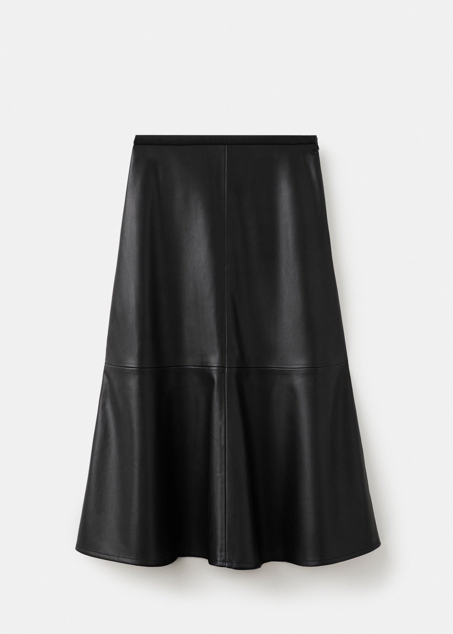 Faux-leather midi-skirt - Article without model