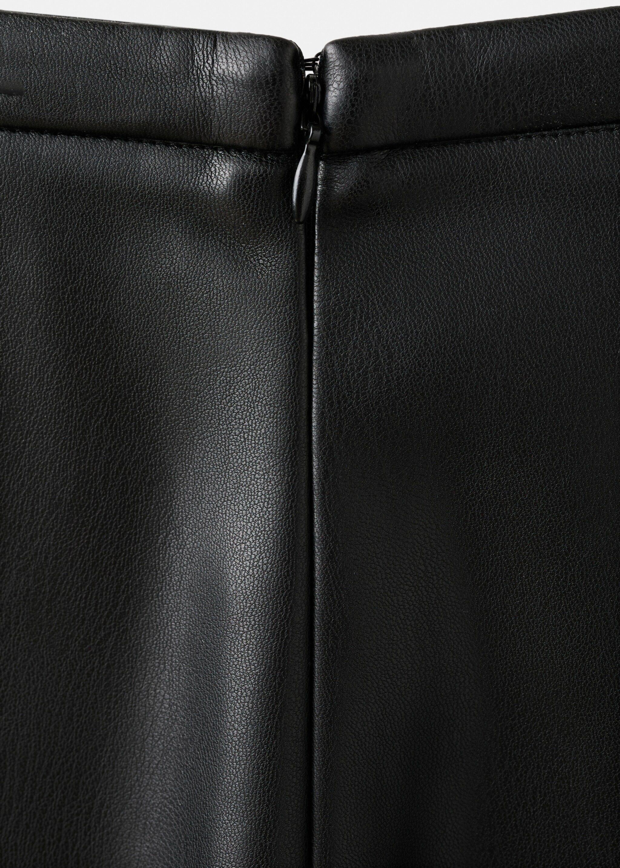 Faux-leather midi-skirt - Details of the article 0, Black. Ref: 27091253-00.