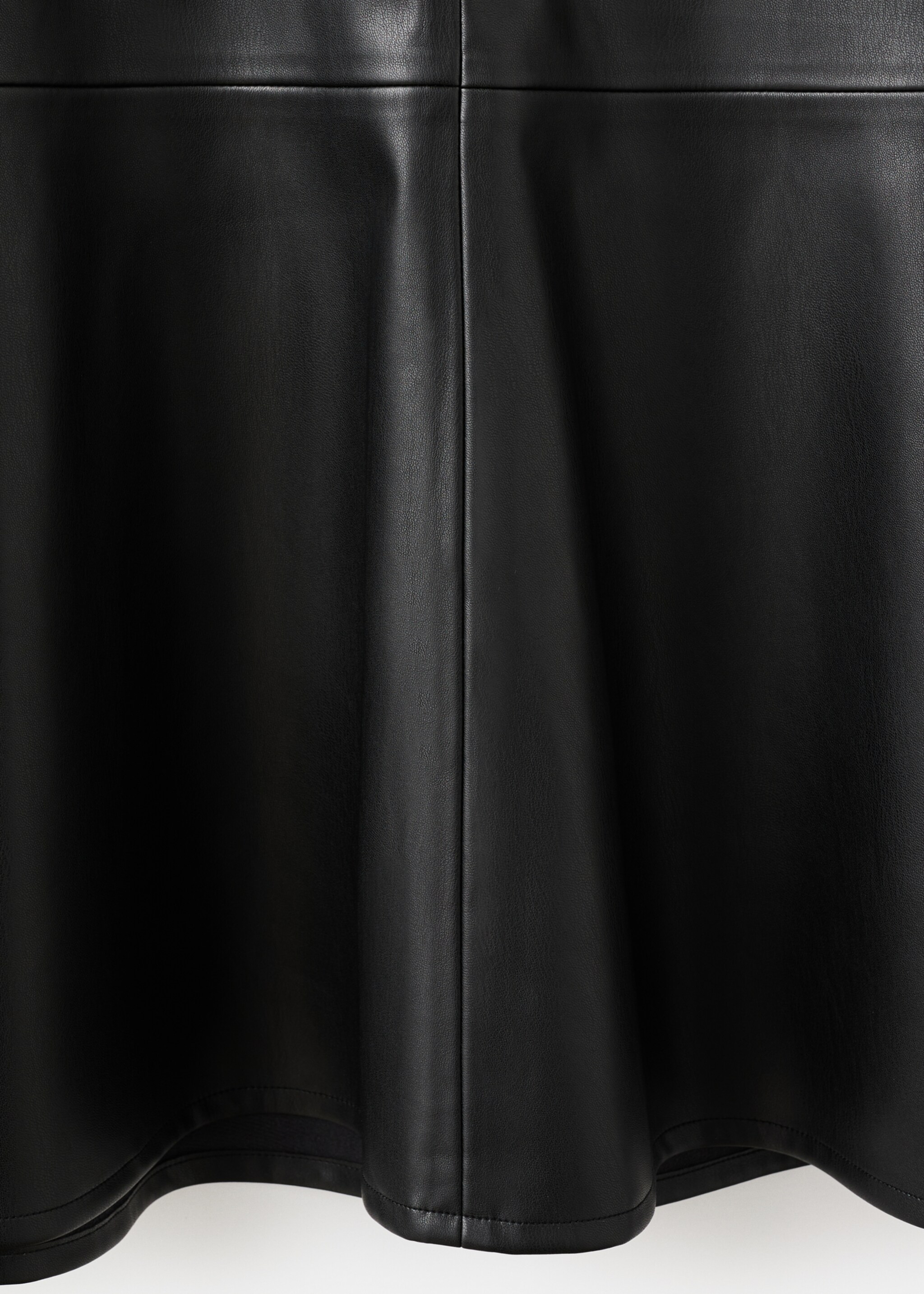 Faux-leather midi-skirt - Details of the article 8, Black. Ref: 27091253-00.