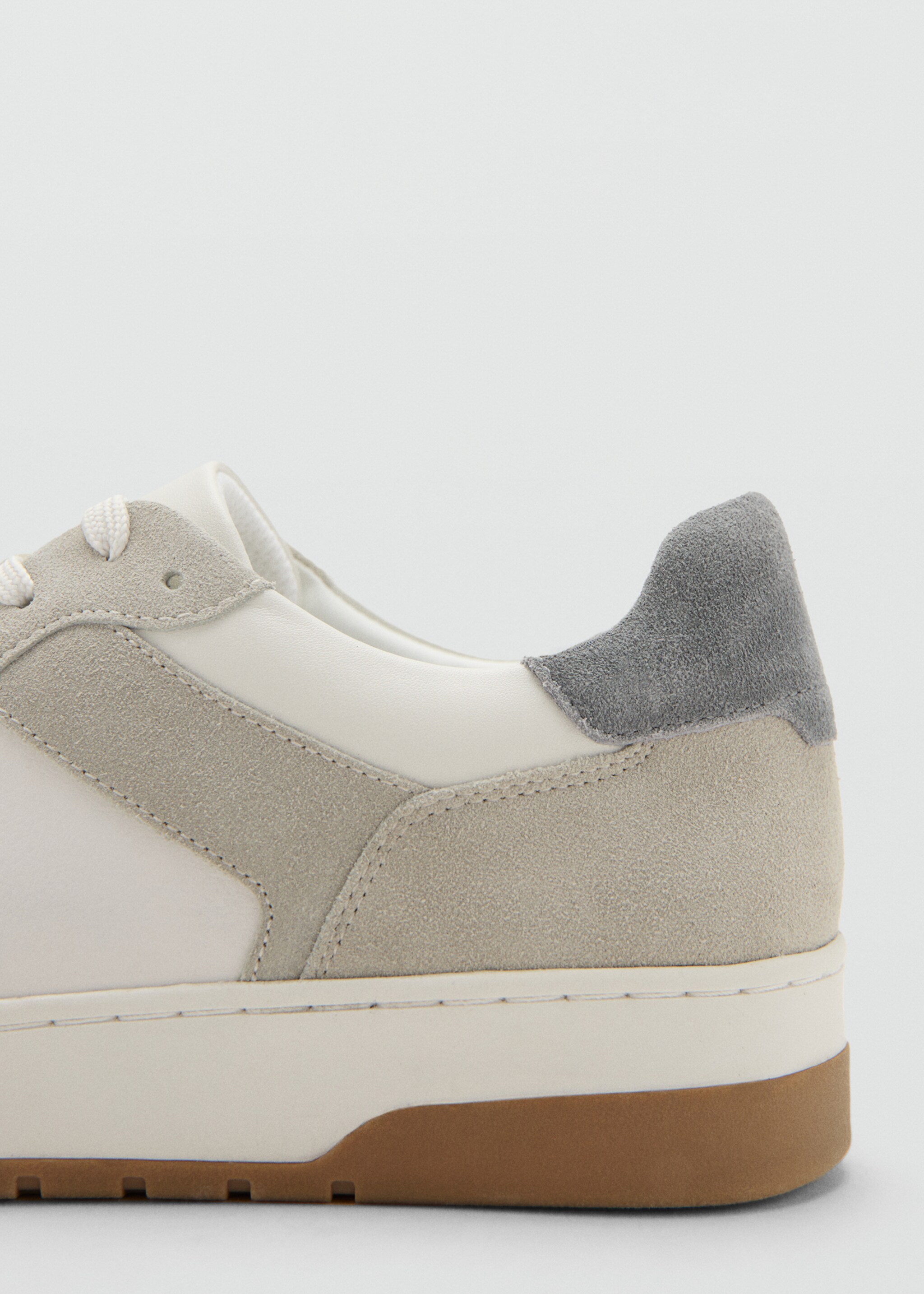 Combined leather trainers - Details of the article 1, White. Ref: 27091254-00.
