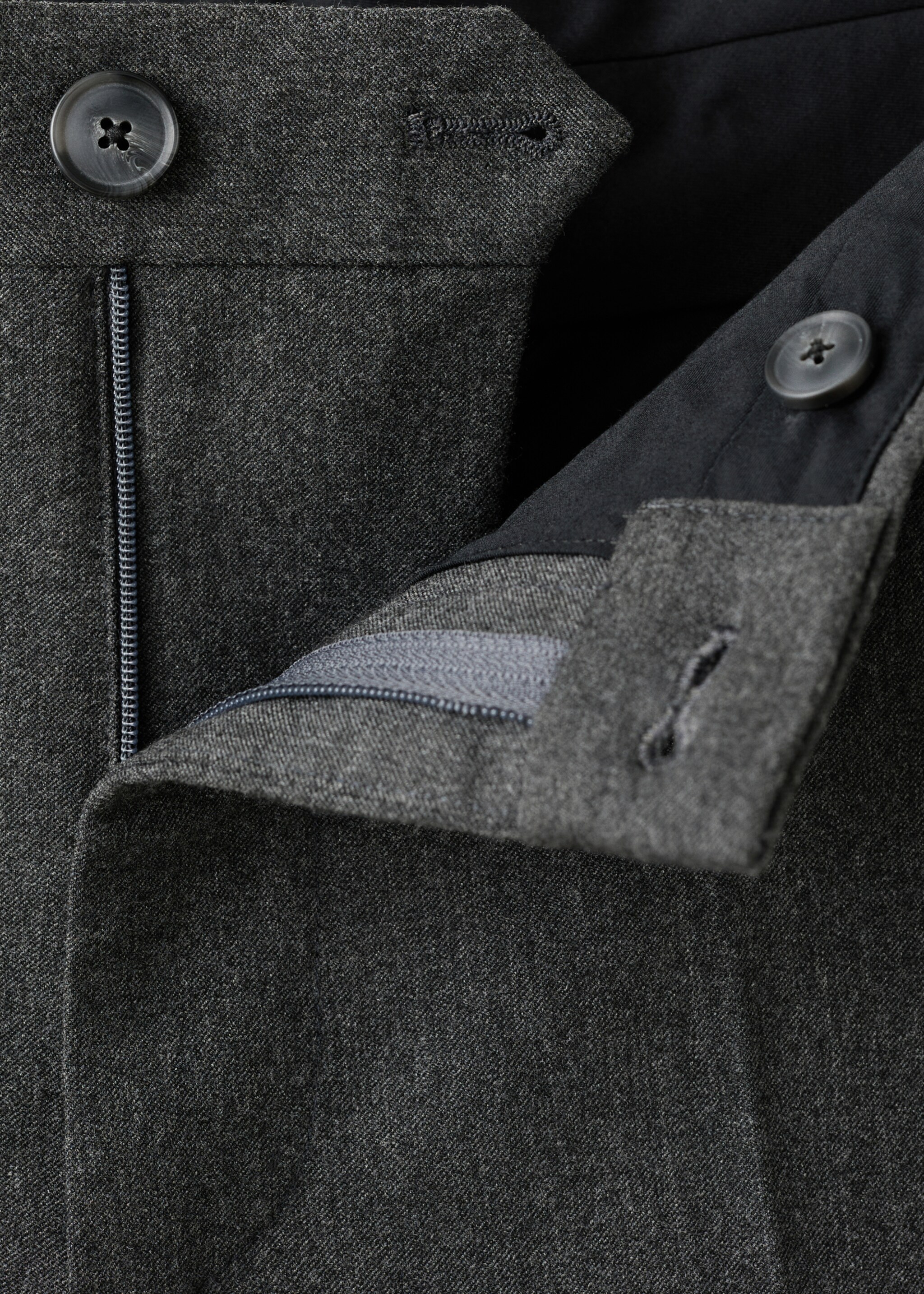 بنطلون سليم فيت بطيات - تفاصيل المنتج 0, رمادي أرجواني غامق. Ref: 27091256-00.