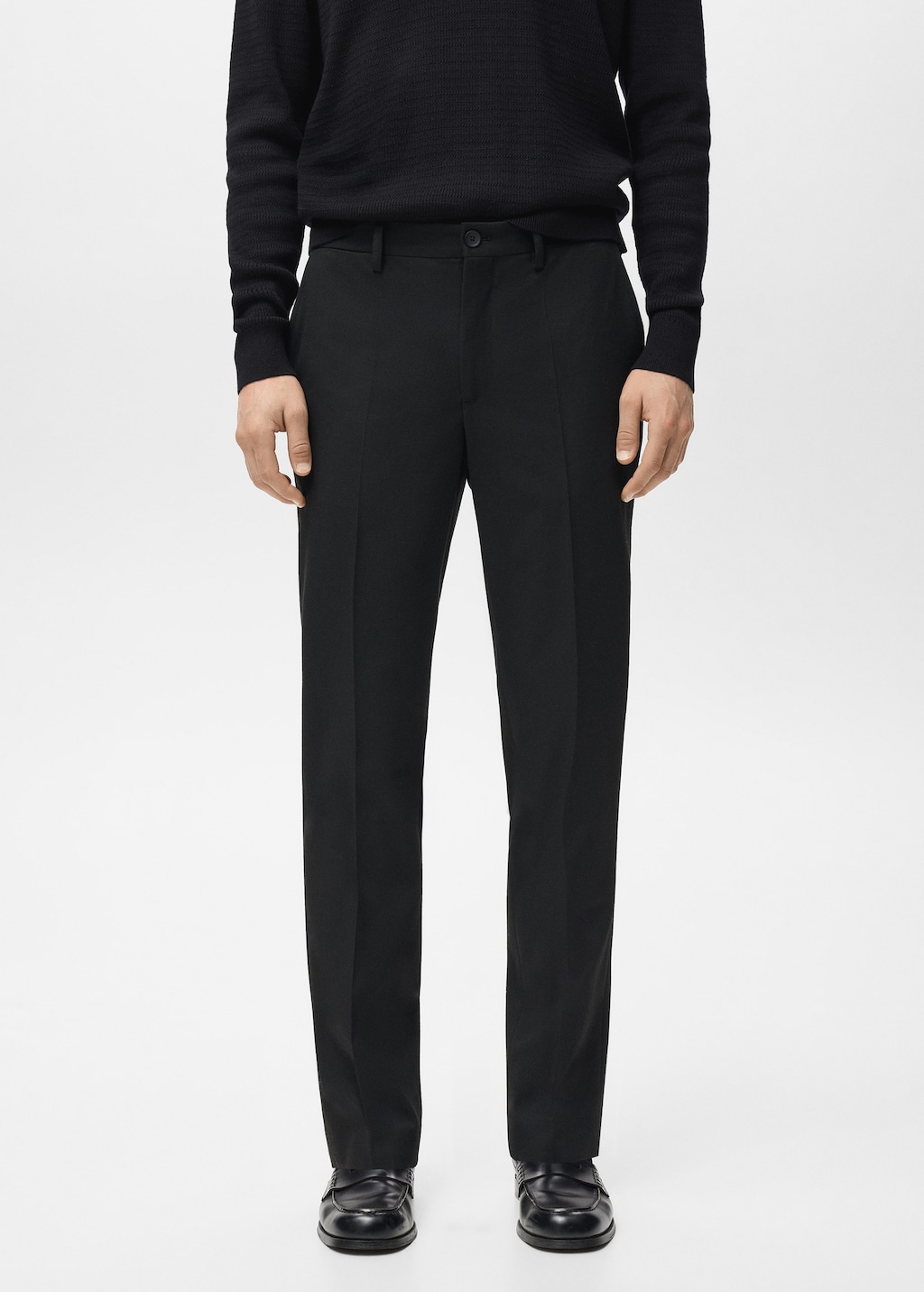 Pleated slim-fit pants