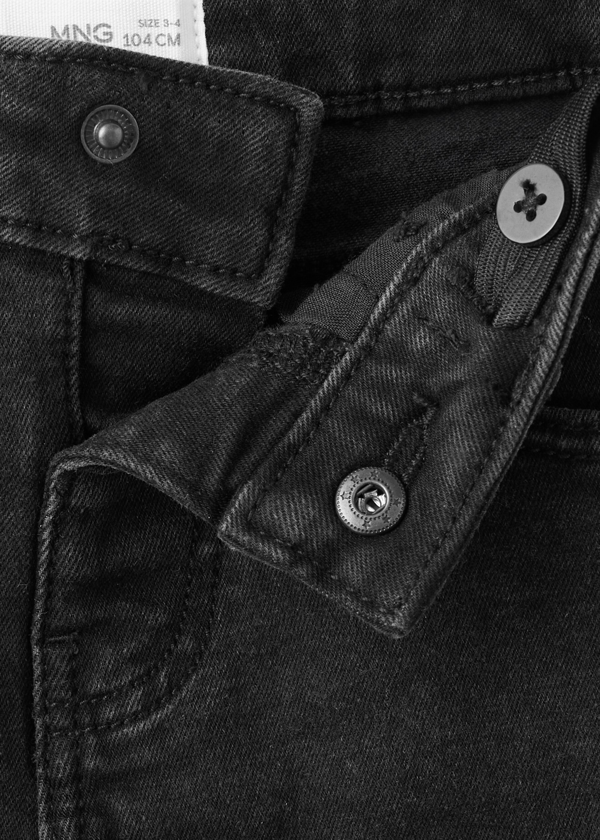 Slim-fit jeans - Details of the article 8, Black denim. Ref: 27091258-00.
