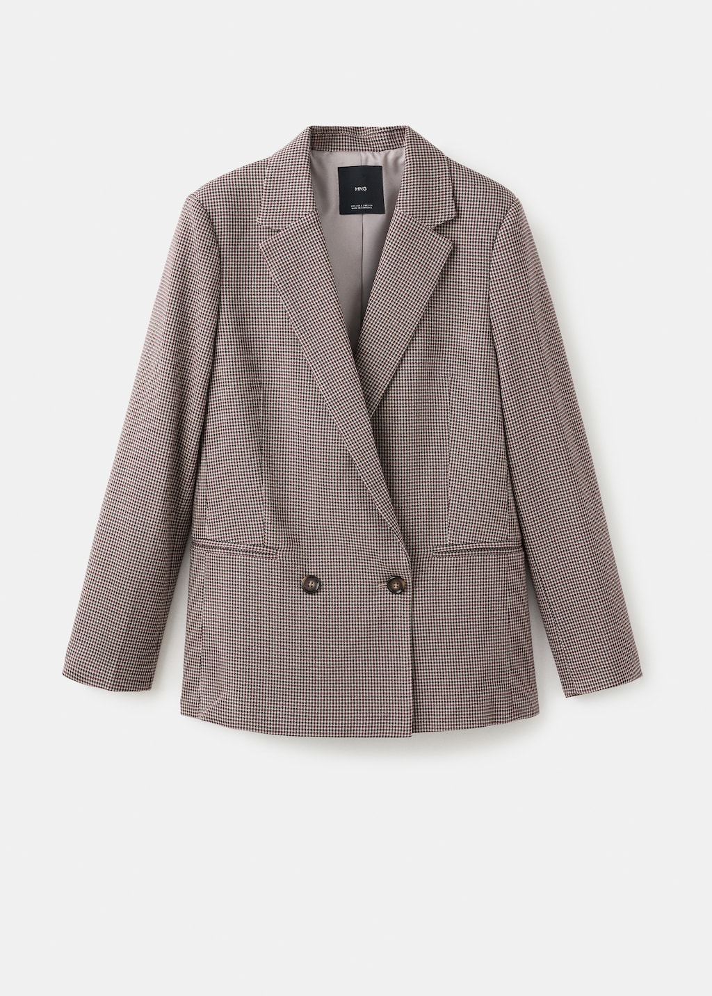 Mango Double-breasted micro-houndstooth jacket thumbnail