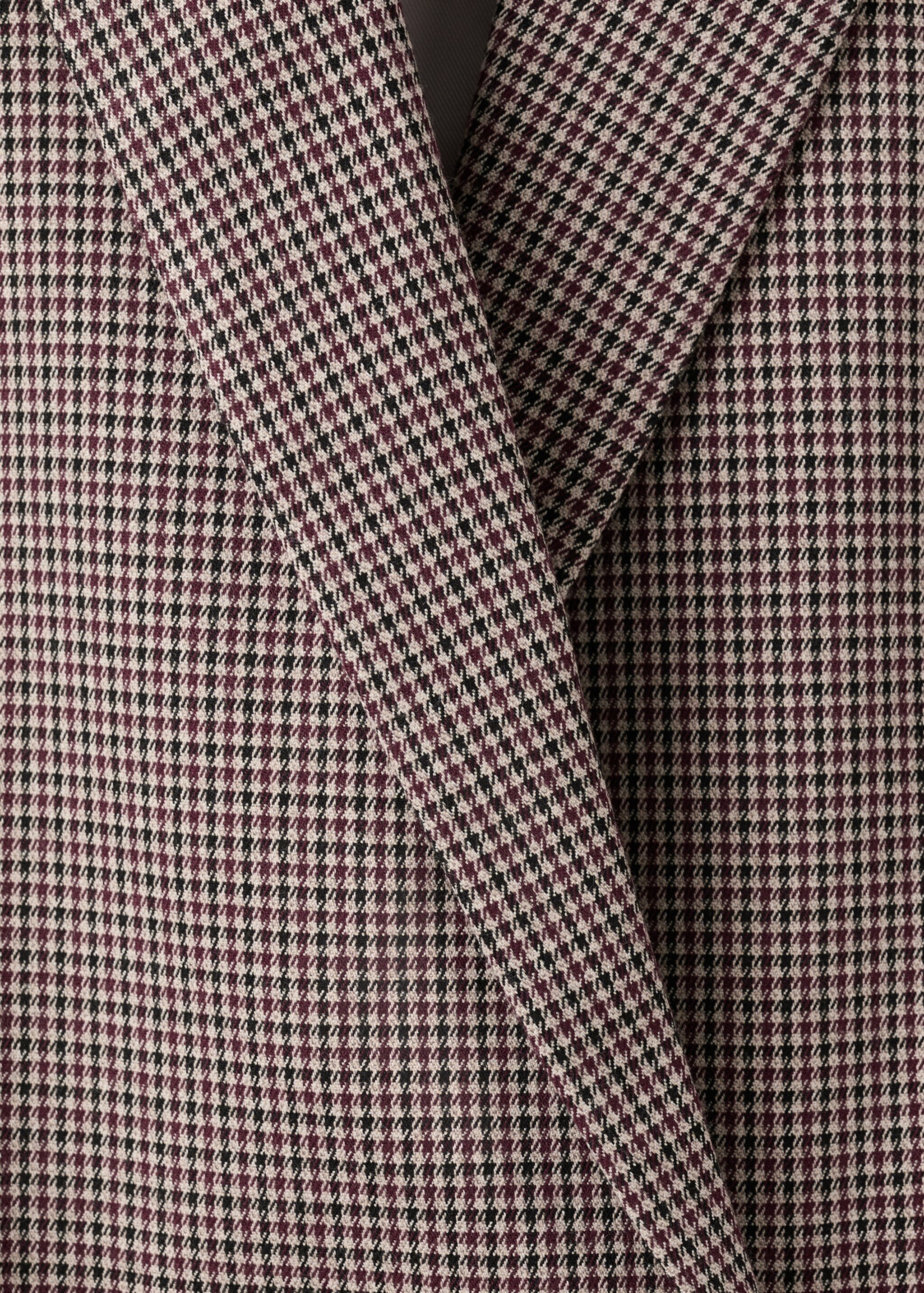 Double-breasted micro-houndstooth jacket - Details of the article 0, Burgundy. Ref: 27091259-00.