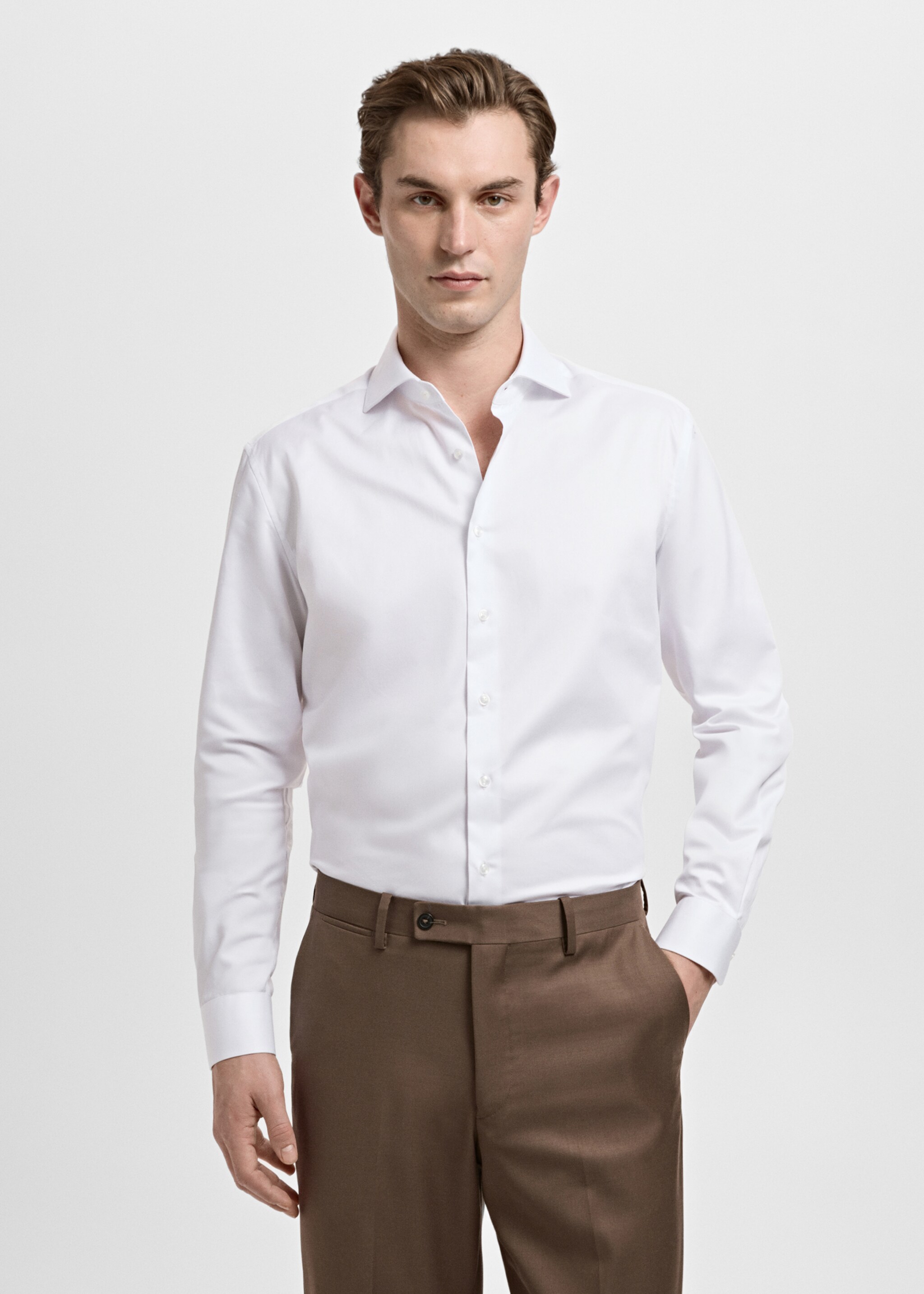 100% cotton dress shirt - Medium plane, White. Ref: 27091261-00.