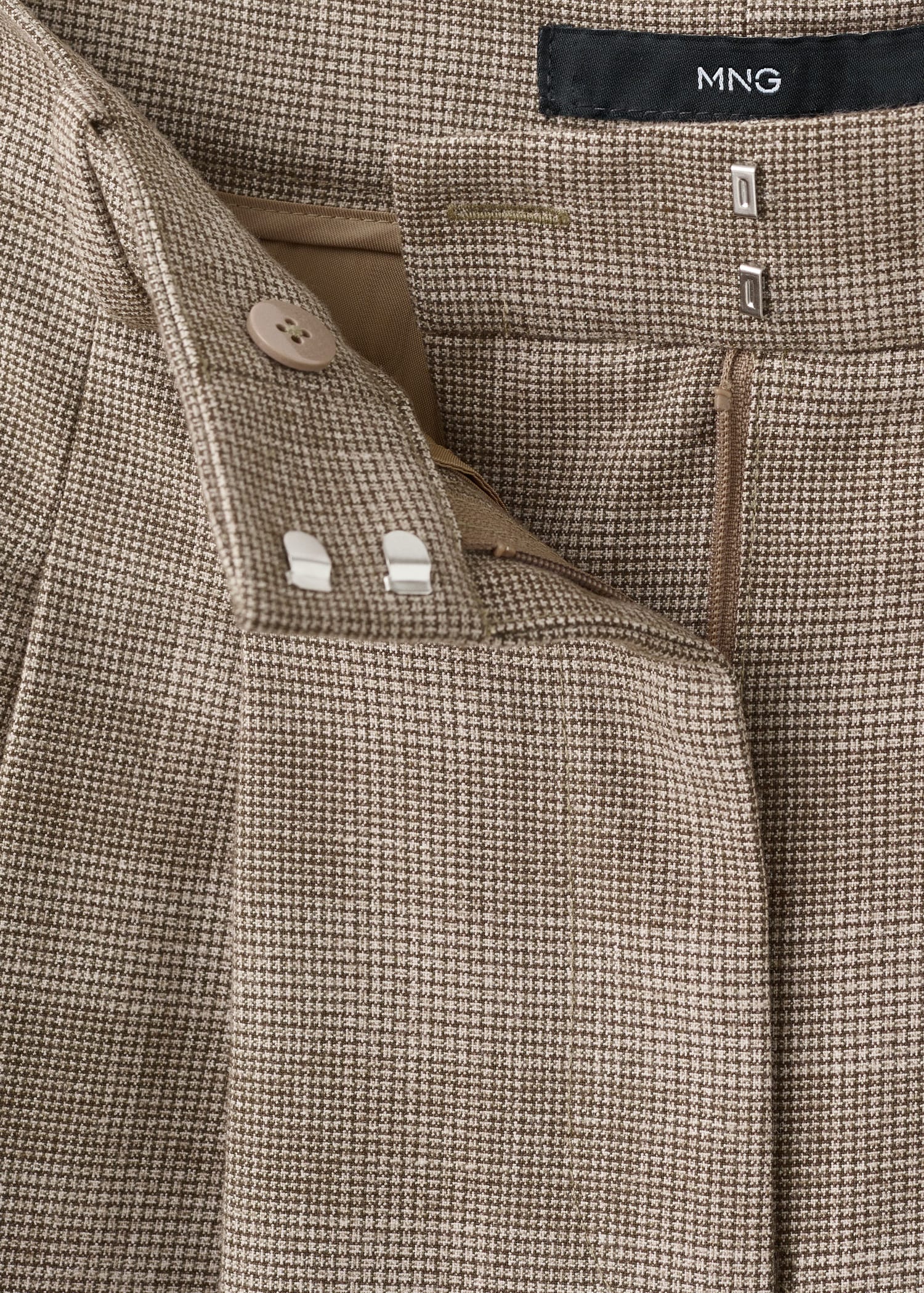 Wide-leg check suit trousers - Details of the article 0