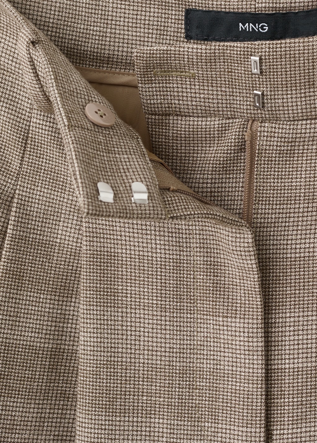 Wide-leg check suit pants