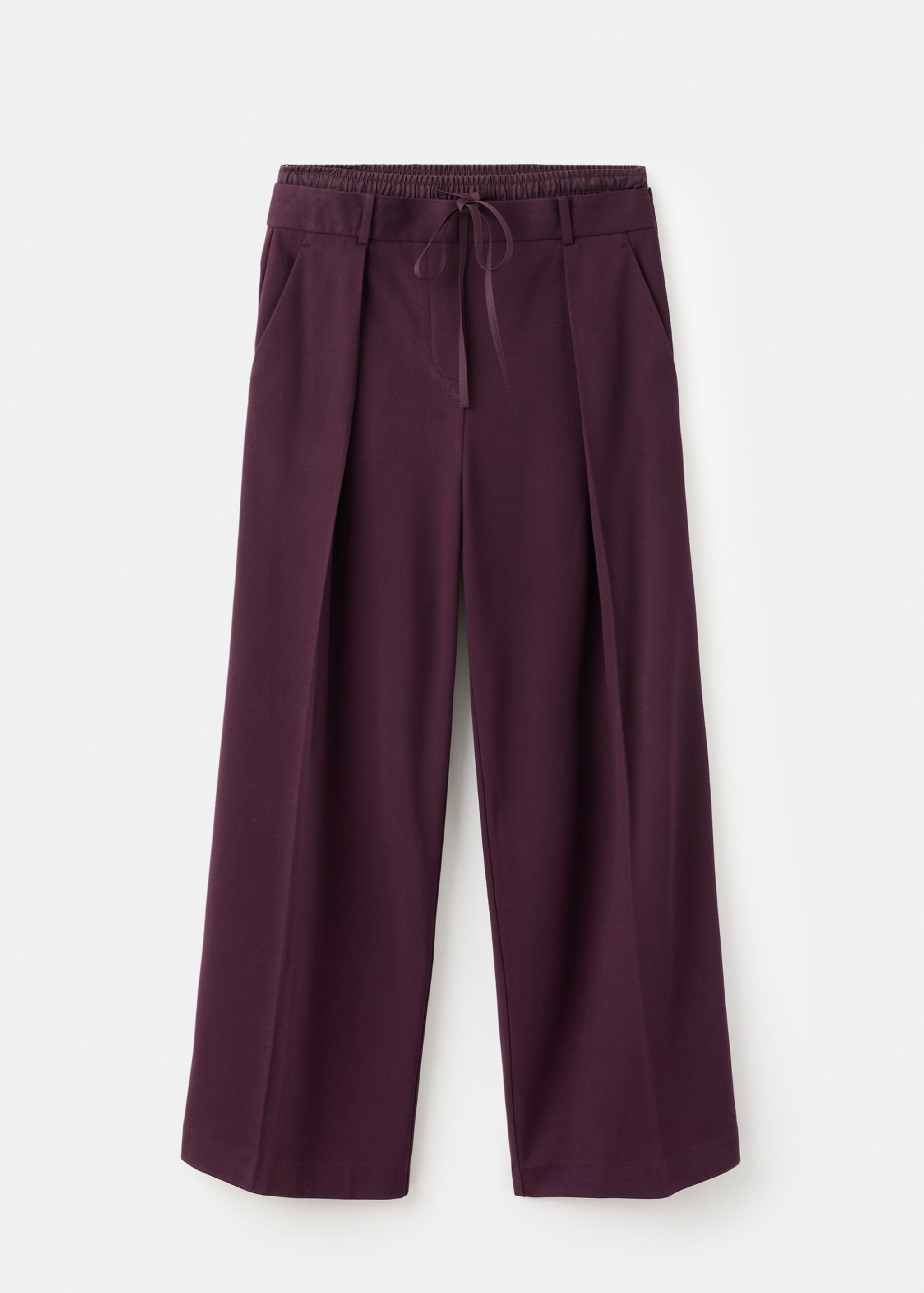 Pantalon droit double taille - Article sans modèle, Grenat. Ref: 27091263-00.