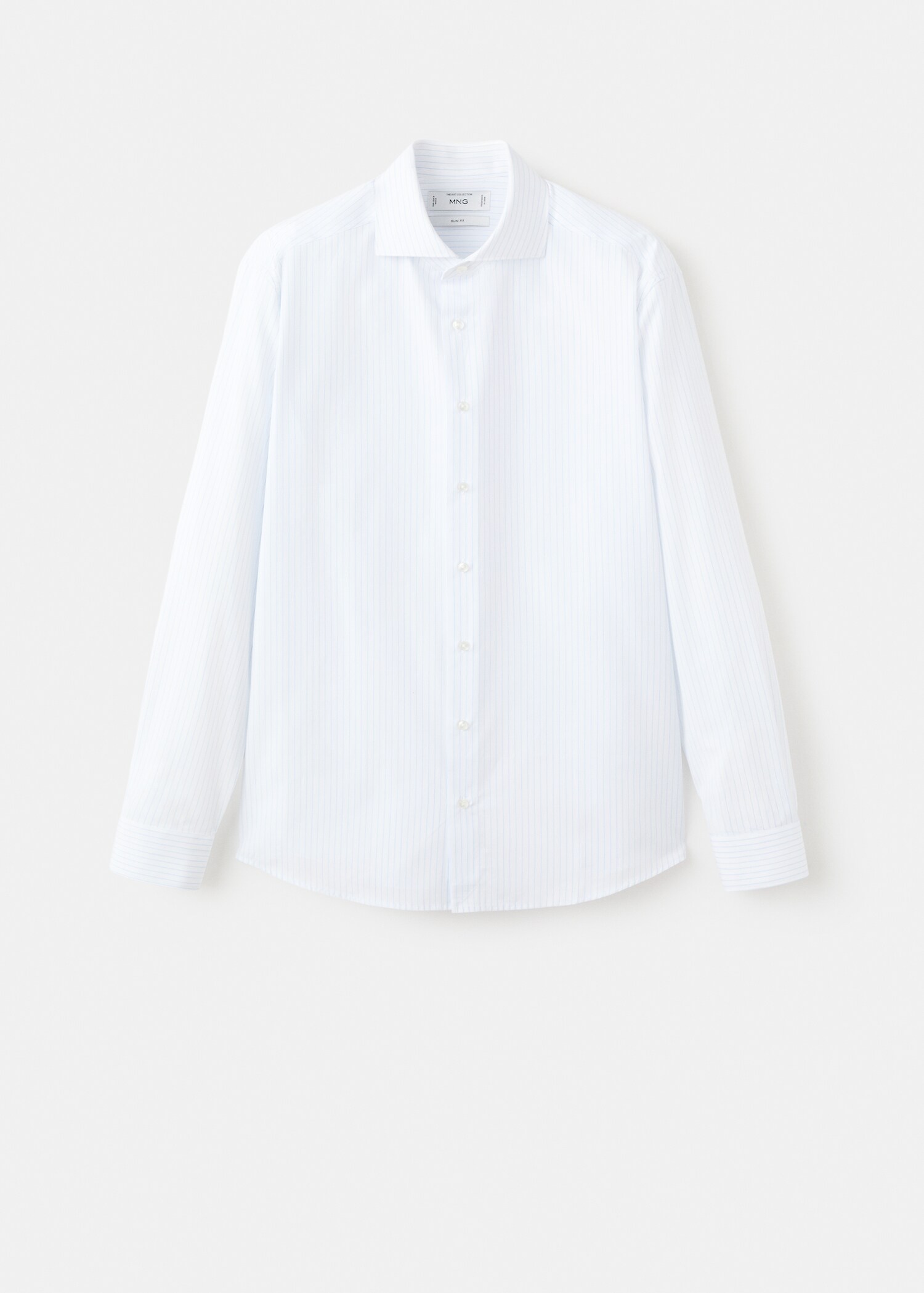 슬림핏 코튼 스트라이프 수트 셔츠 - 모델 없는 상품
