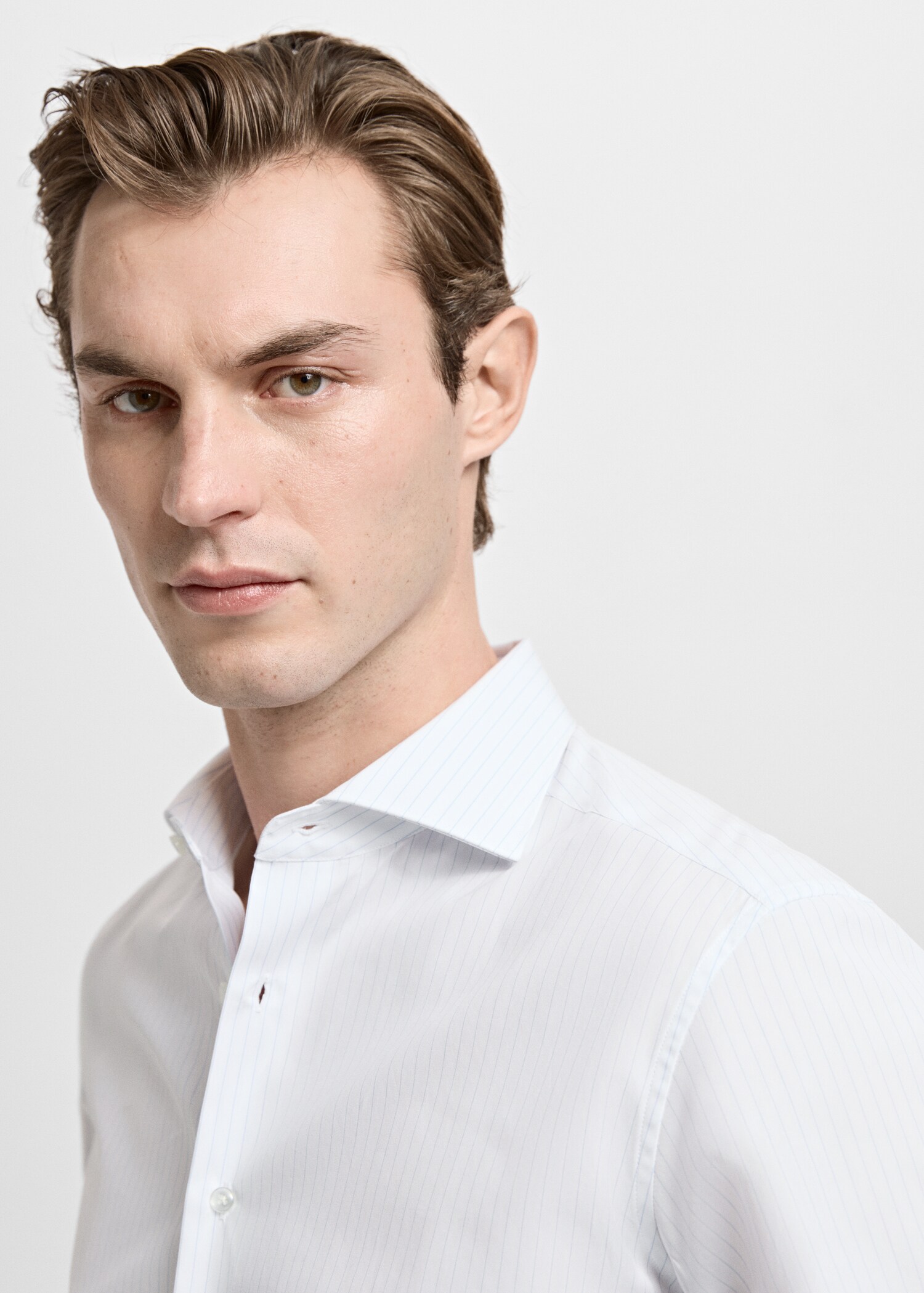 Chemise costume slim fit coton rayures - Détail de l'article 1