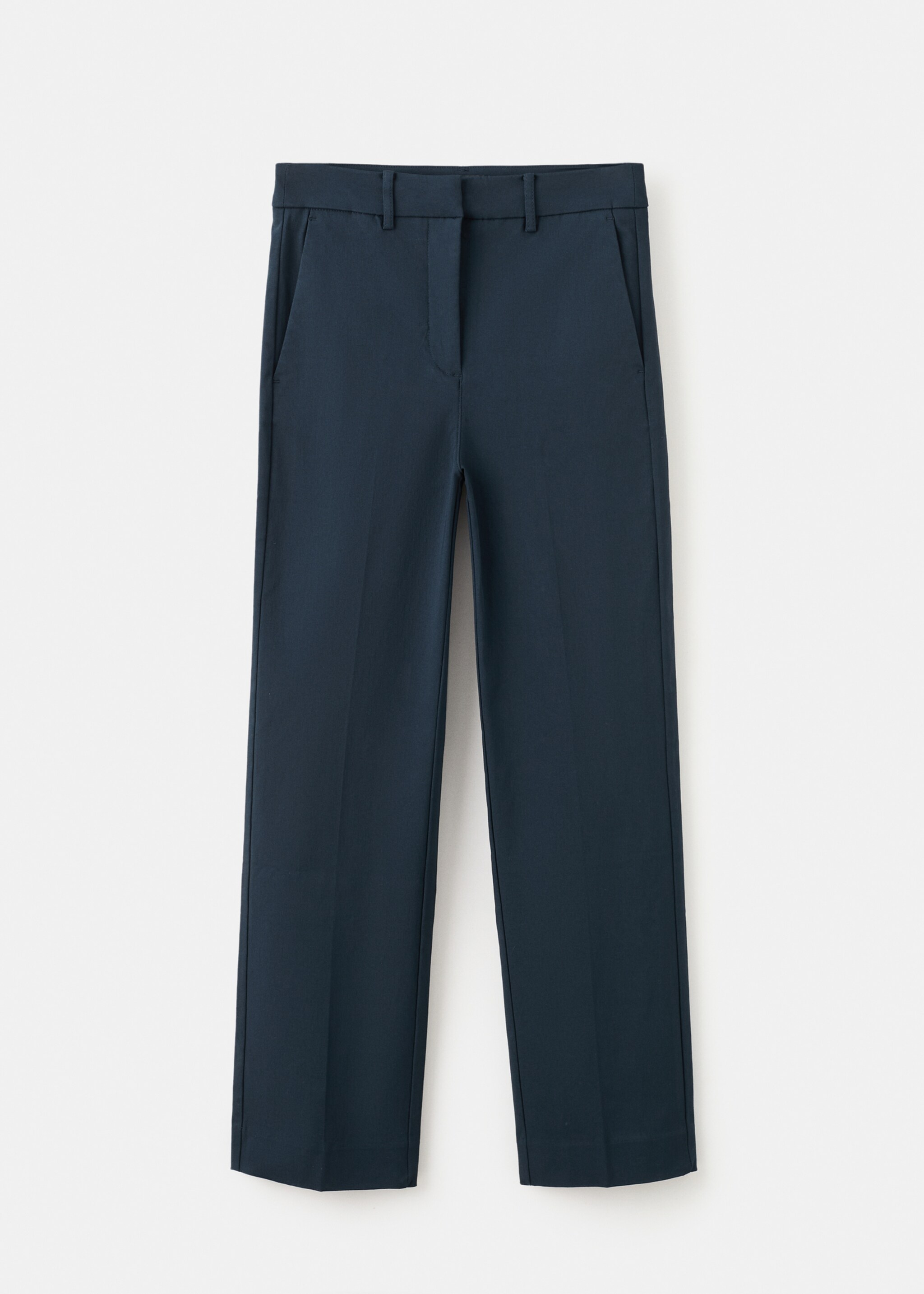 Straight-cut crop trousers - Article without model, Navy. Ref: 27091266-00.