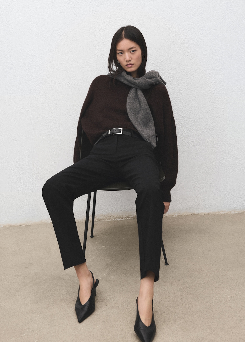 Straight-cut crop pants