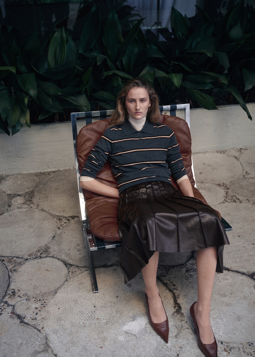 A-line skirt with godets