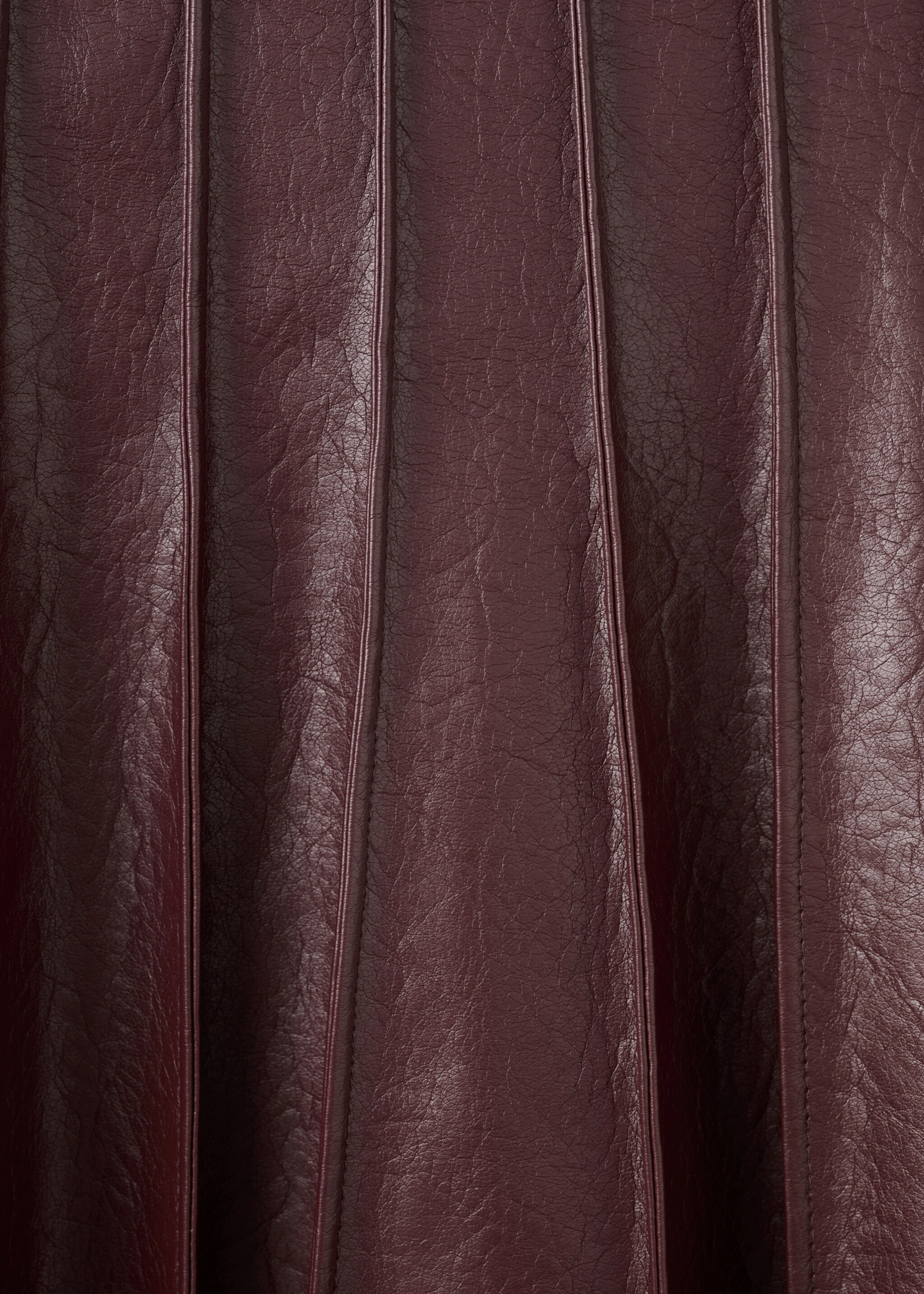 Faux leather skirt with godets - Details of the article 0, Maroon. Ref: 27091267-00.