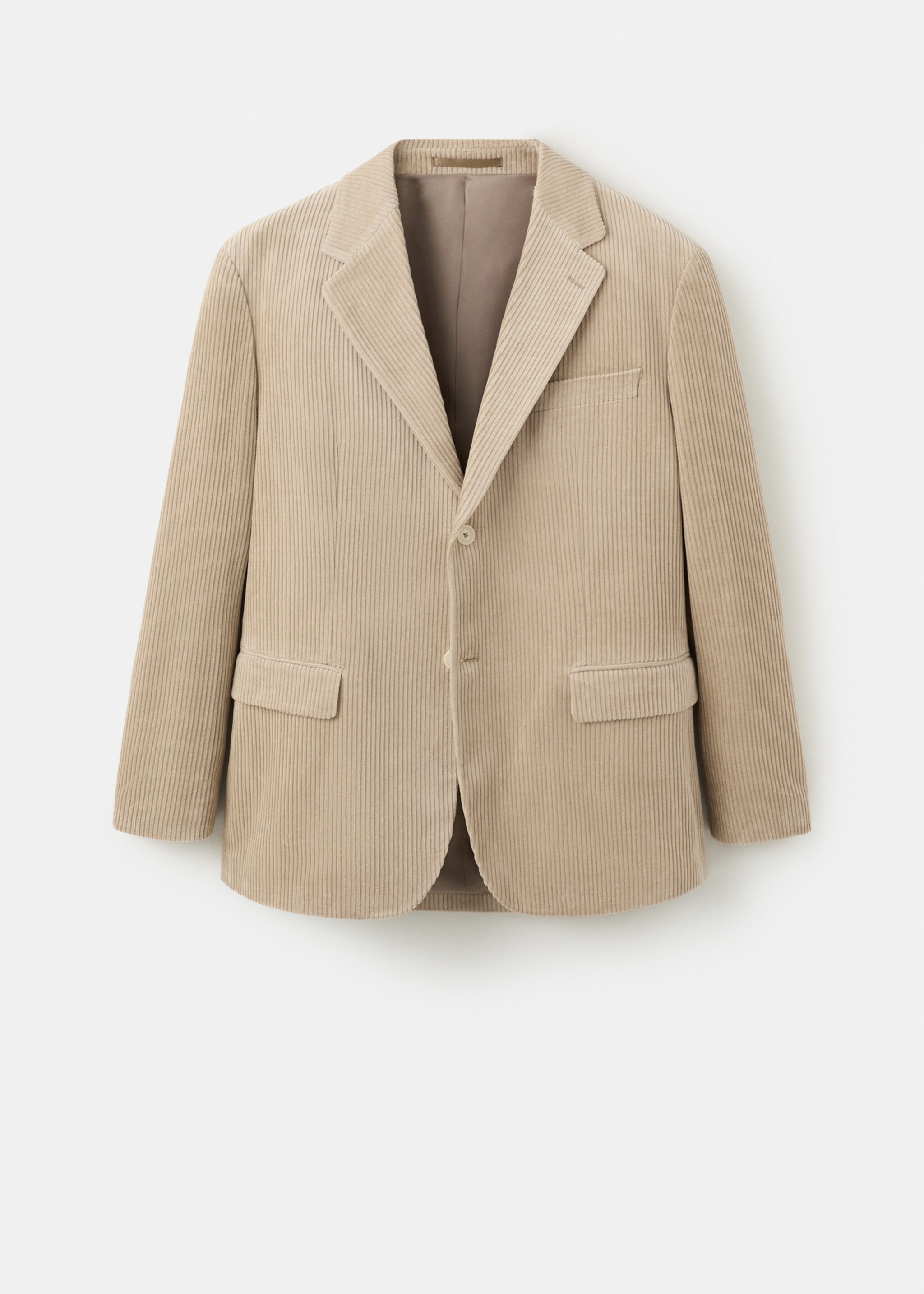 Slim fit corduroy blazer - Article without model, Beige. Ref: 27091268-00.