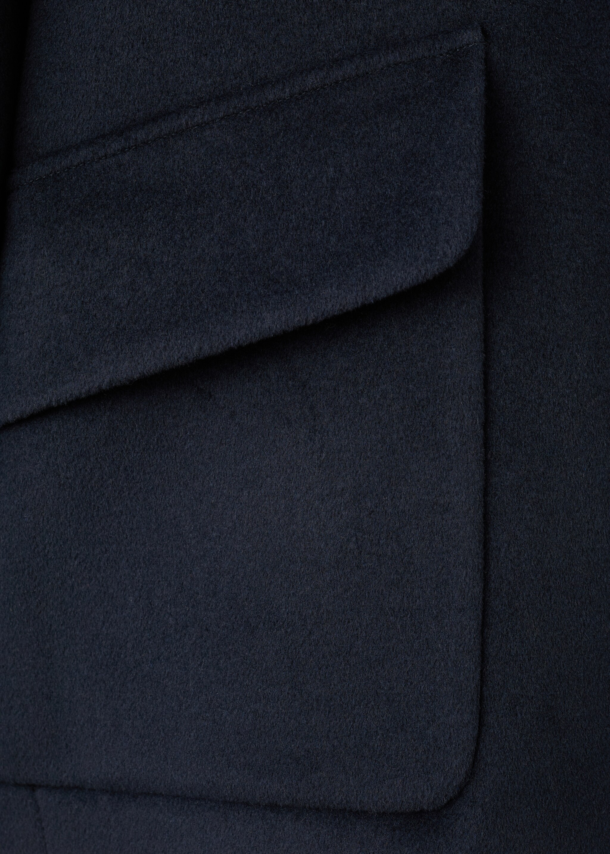 Wool funnel-neck coat - Details of the article 0, Navy. Ref: 27091271-00.