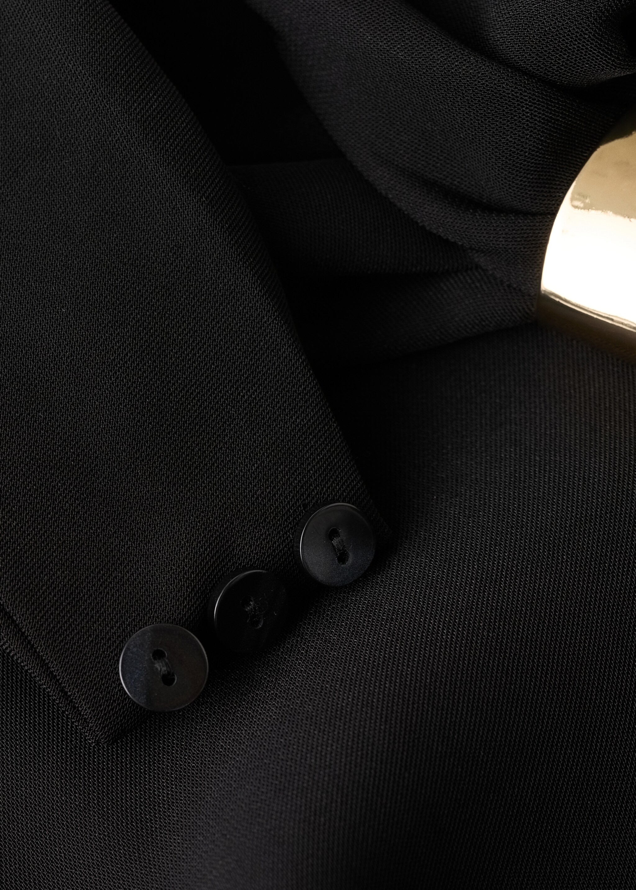 Asymmetrical blouse with metallic detail - Details of the article 0, Black. Ref: 27091273-00.