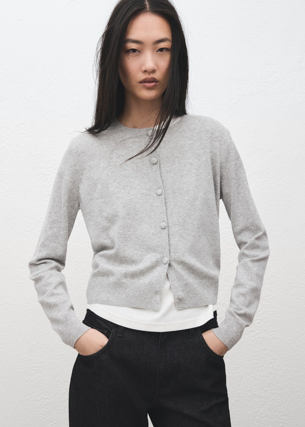 Knitted button cardigan