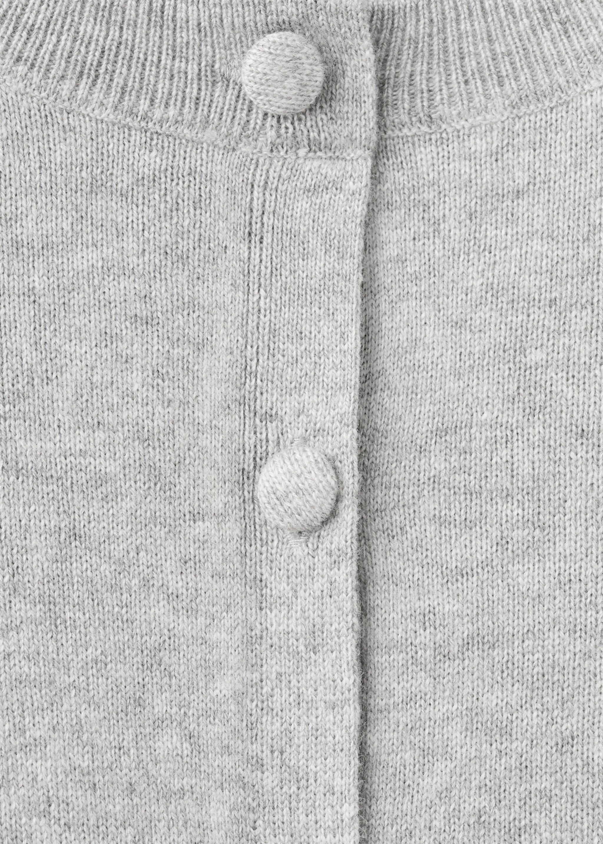 Вязаный кардиган с пуговицами - Деталь изделия 0, Меланжевый светло-серый. Ref: 27091274-00.