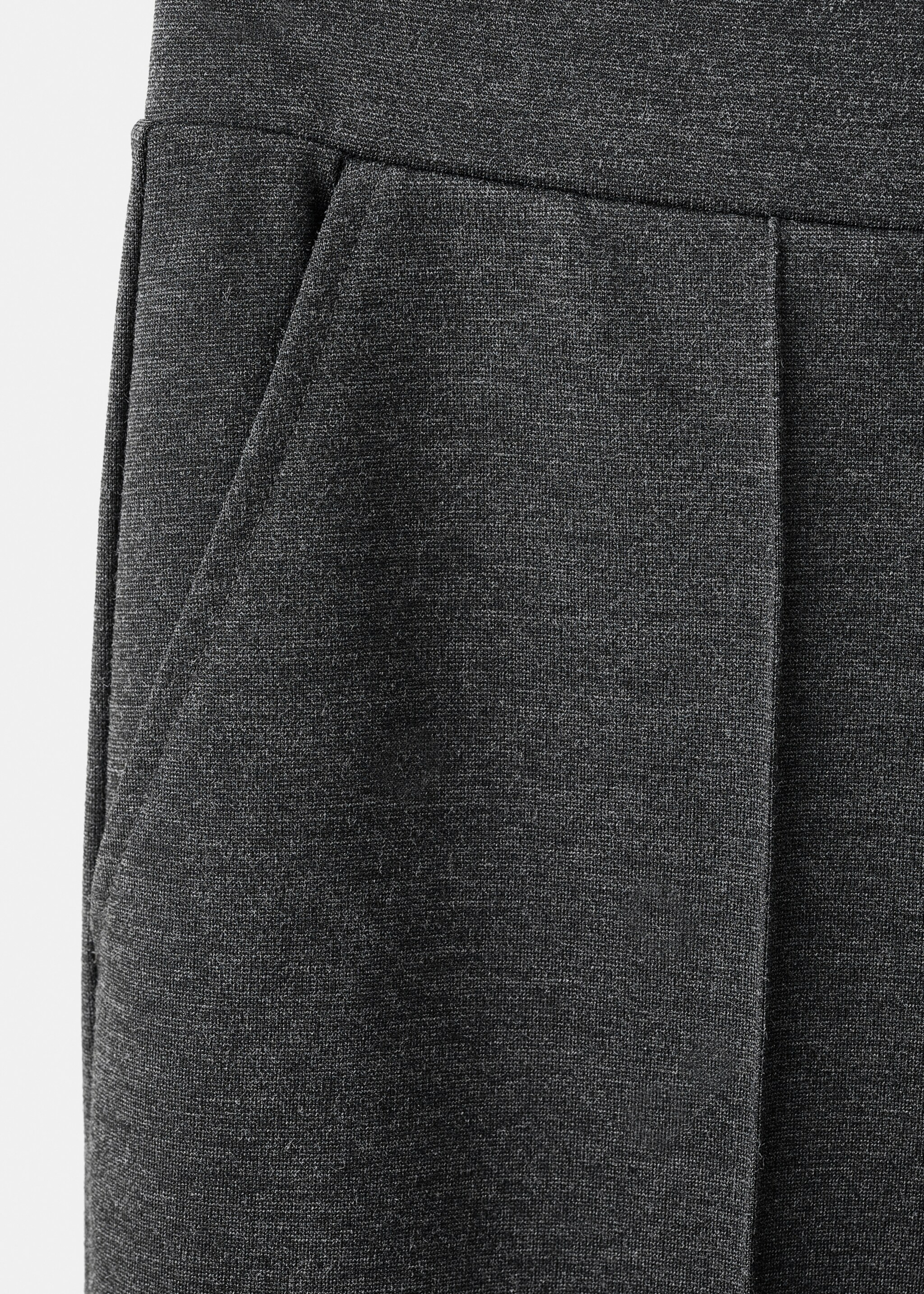 Flecked knitted trousers - Details of the article 8, Medium Heather Grey. Ref: 27091276-00.