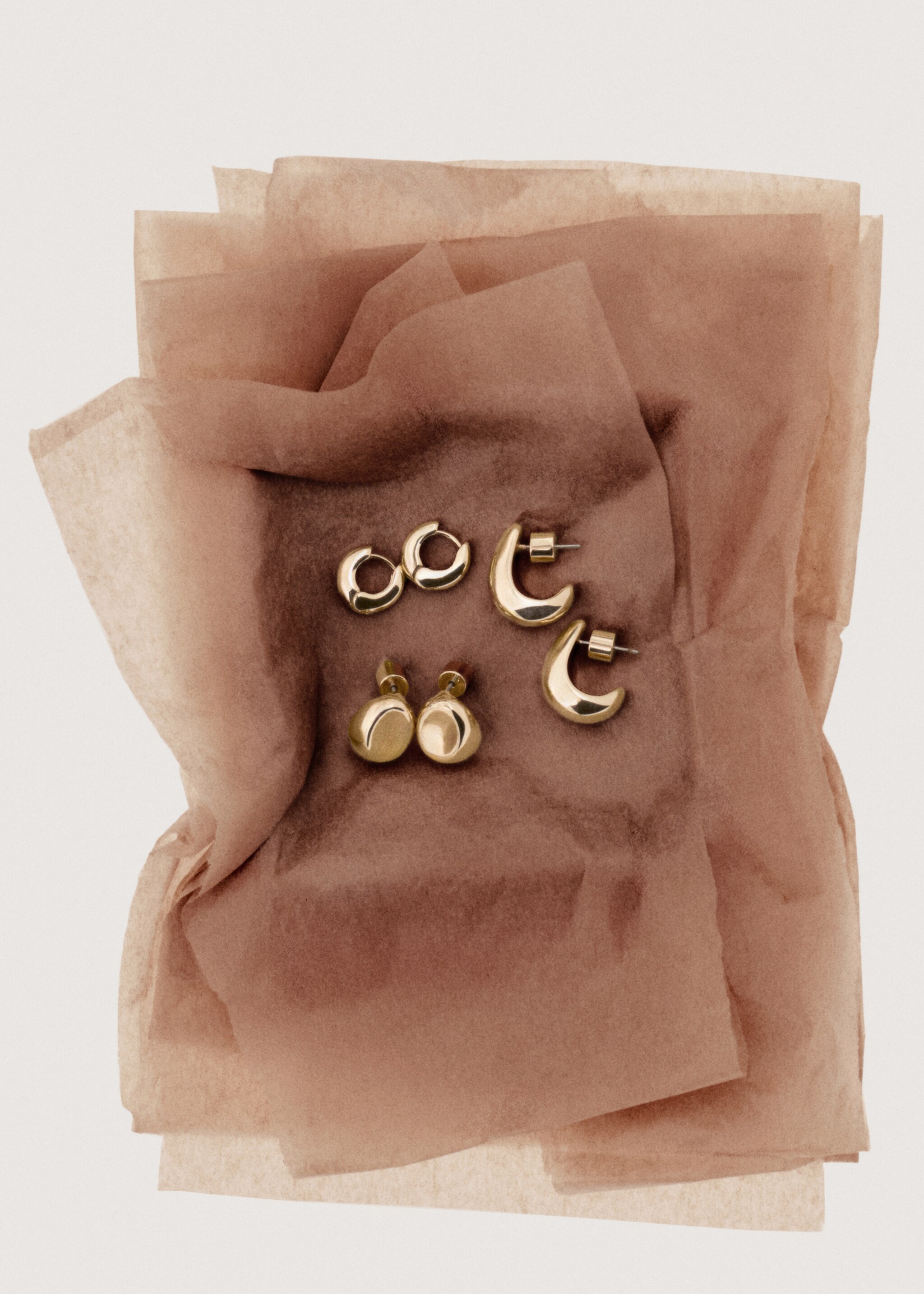 Combined earring set - Details of the article 7, Gold. Ref: 27091277-00.