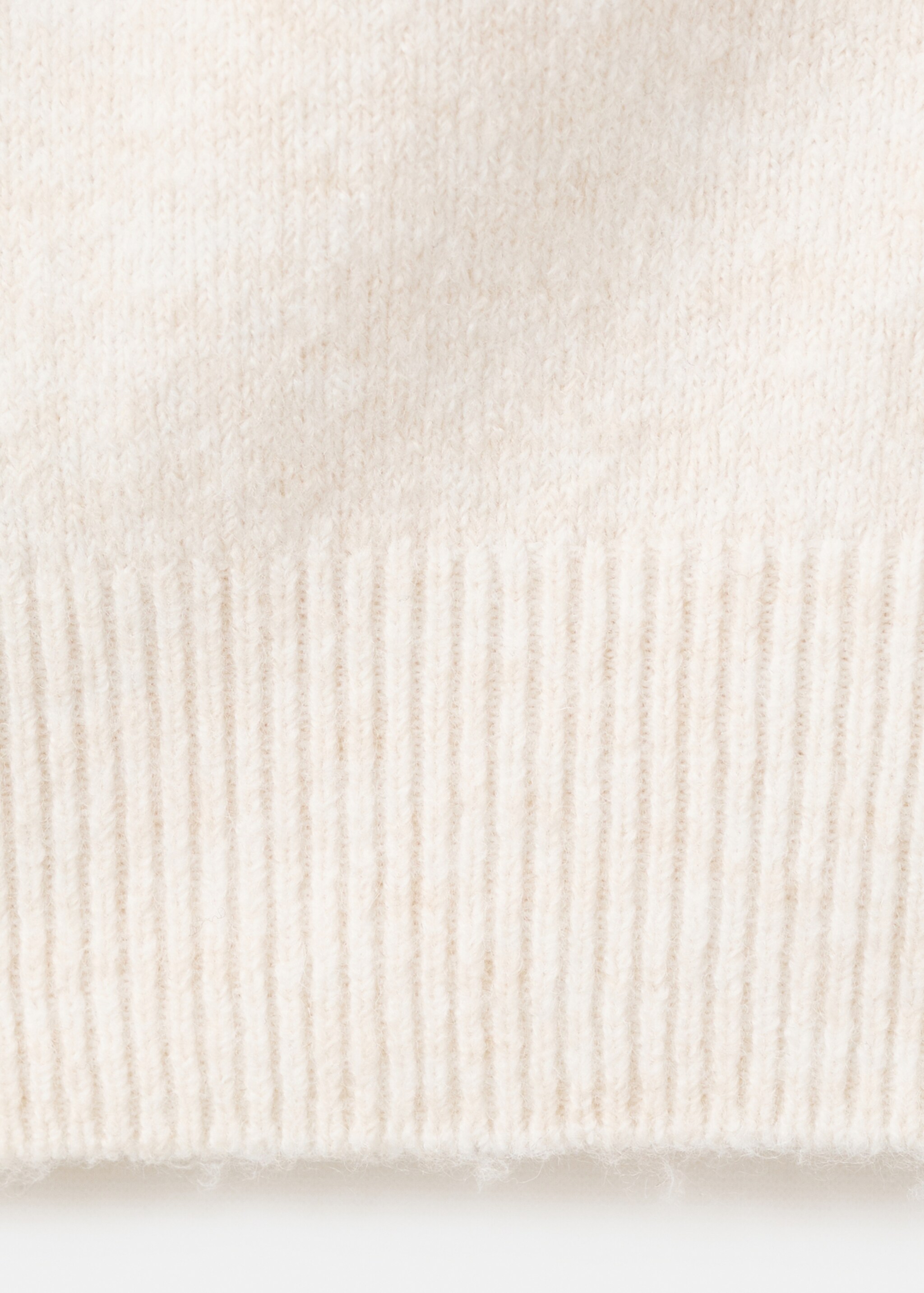 V-neck knitted cardigan - Details of the article 0, Ecru. Ref: 27091279-00.